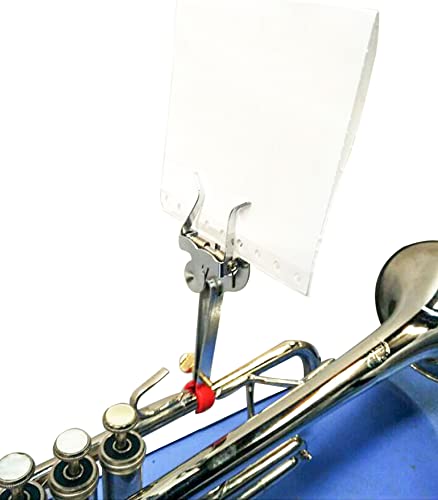 1Pcs Yootones Trumpet Marching Clamp-on Lyre Clamp Sheet Music Clip Stand Instrument Holder Compatible with Trumpet Musical Instrument Accssories (Silver) - Image 5