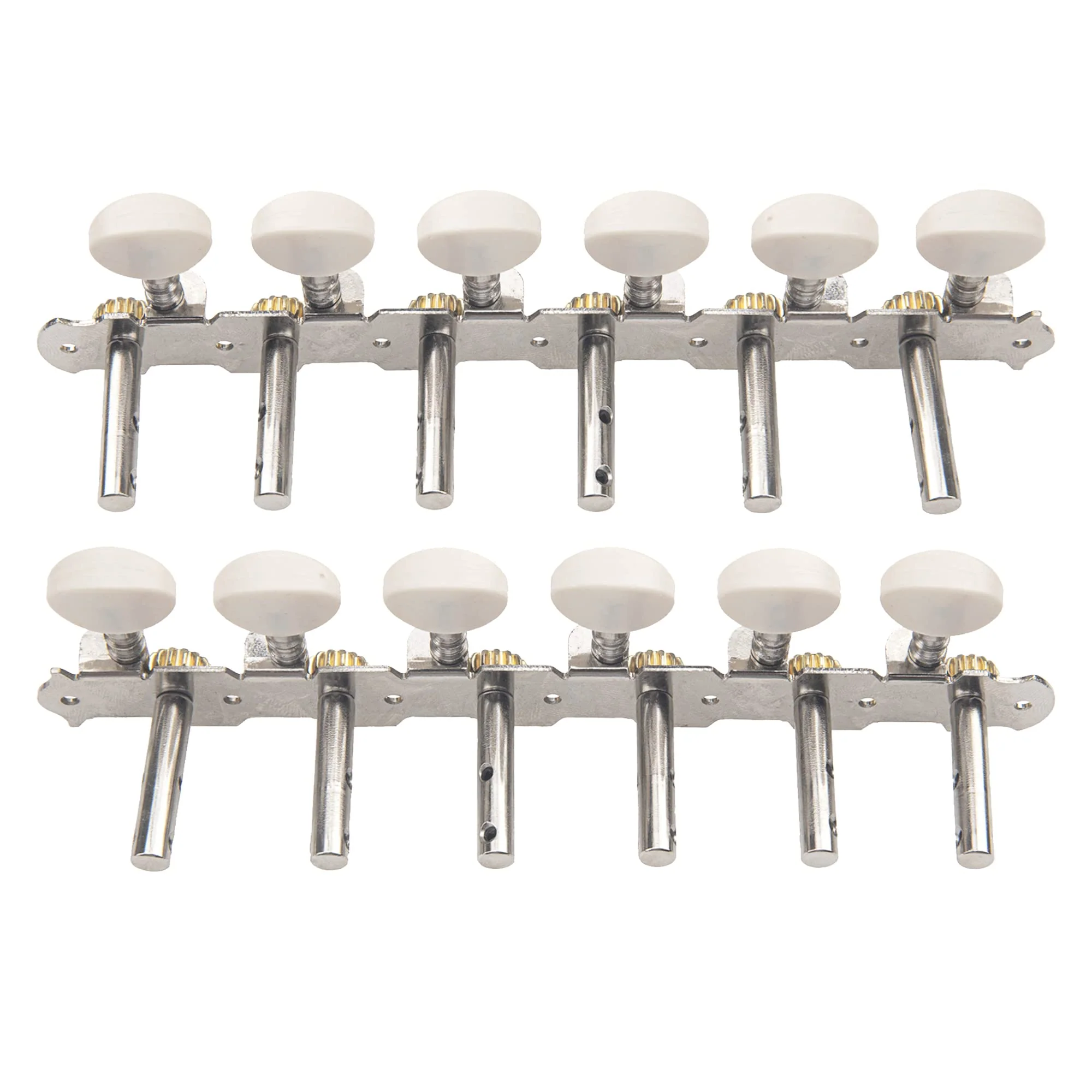 1Set Yootones 12 Strings Acoustic Guitar Tuning Pegs Machine Heads Single Hole Compatible with Acoustic Guitar Accessories (Silver) - Image 2