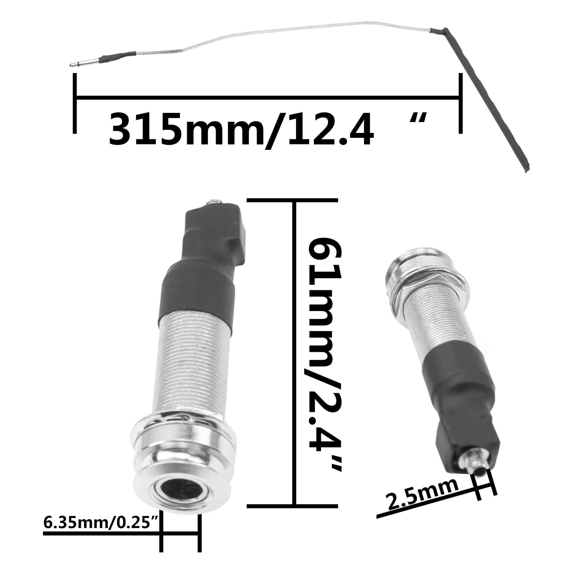 1Set Yootones Guitar No Soldering Required Rod Piezo & Endpin Jack Harness Compatible with Acoustic Guitar Cigar Box Guitar - Image 6