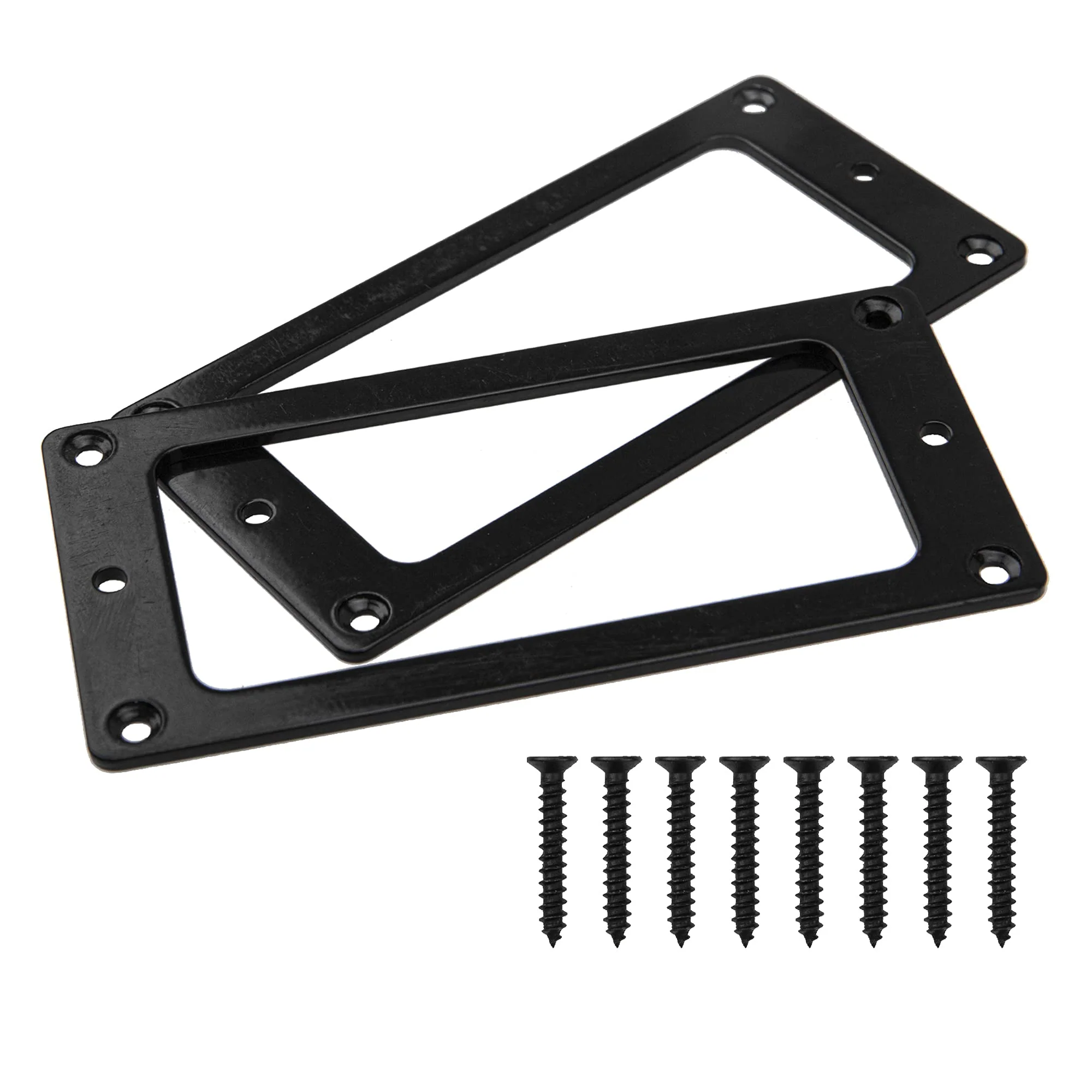 1Set Yootones Metal Flat Humbucker Cover Electric Guitar Pickup&Double Coil Pickup Frame Ring Mounting Screws Springs Suit&Electric Guitar Knobs Compatible with Electric Guitar Accessory (Black) - Image 3