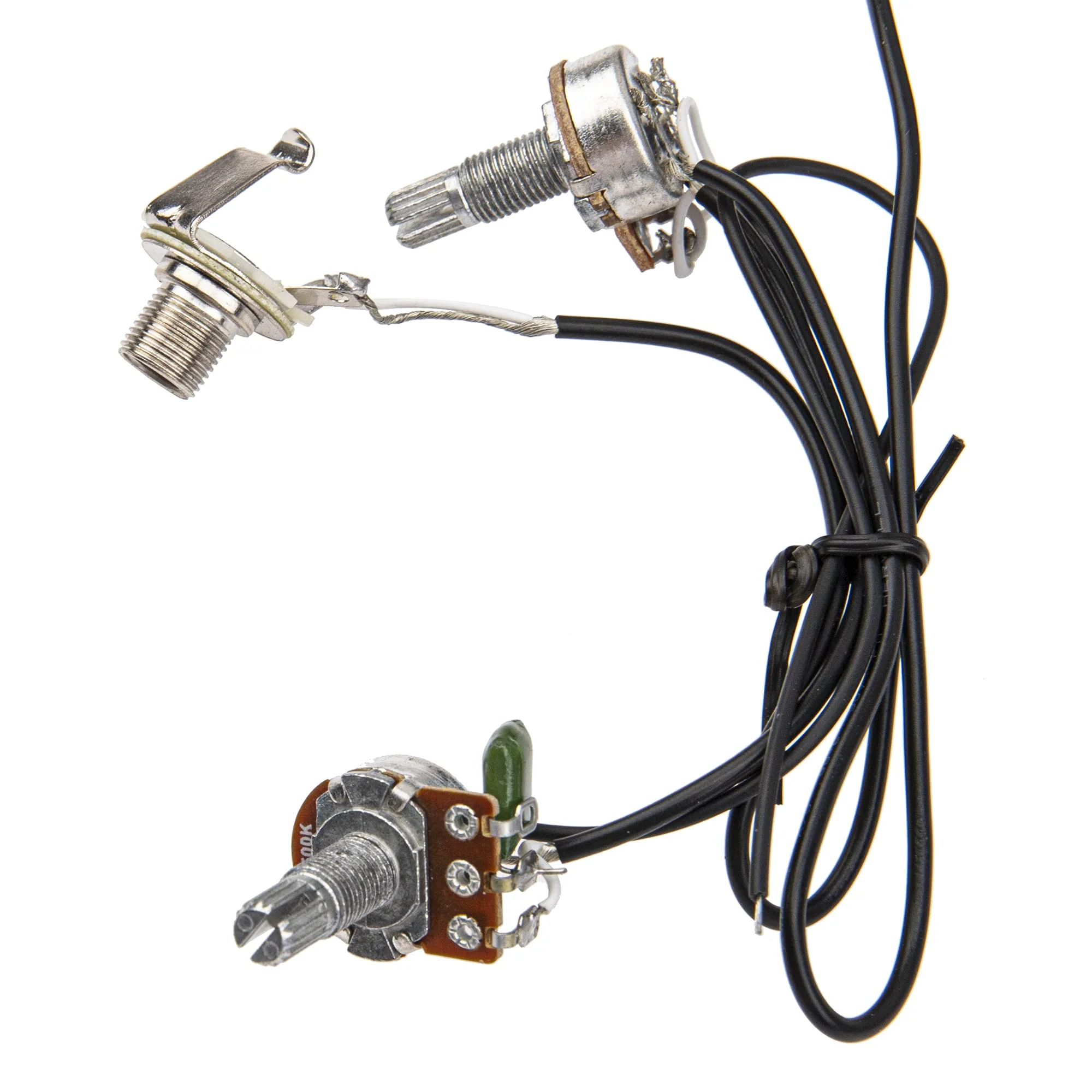 1Set Yootones Pre-wired 6-String Single Coil Guitar Pickup Harness with Volume & Tone knobs Pots Compatible with Cigar Box Guitar (Black) - Image 4
