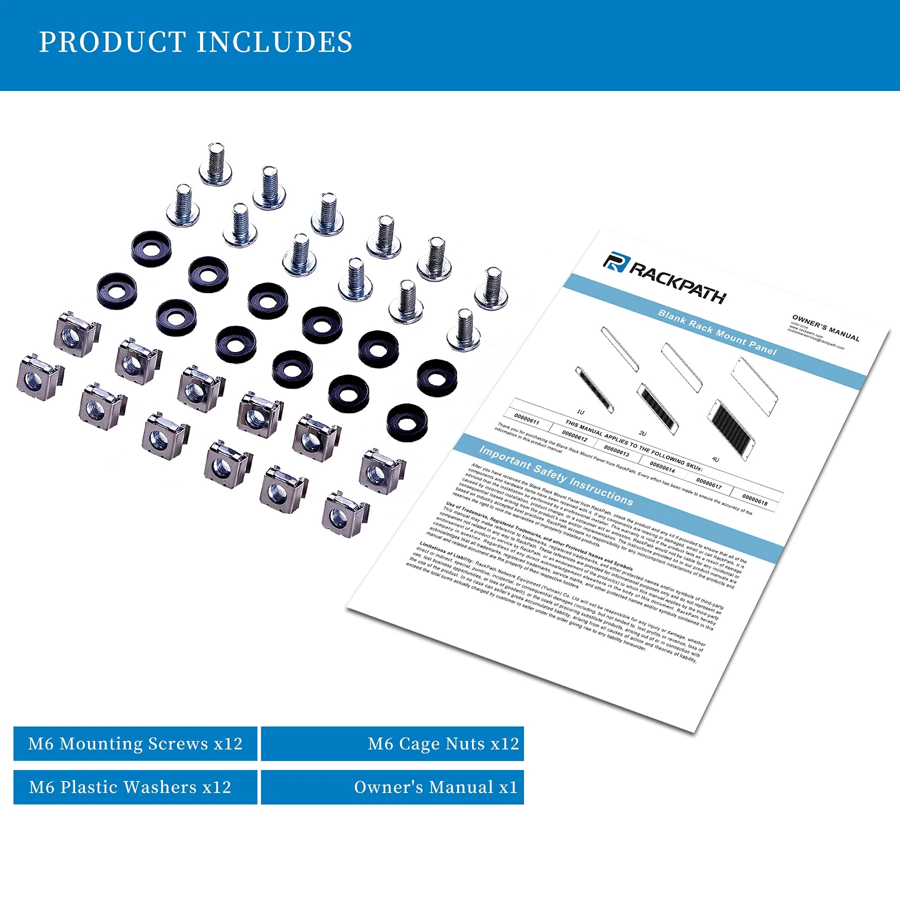 1U Blank Rack Mount Panel Spacer for 19in Server Rack Enclosure or Network Cabinet – 2 Pack 1U - Image 7