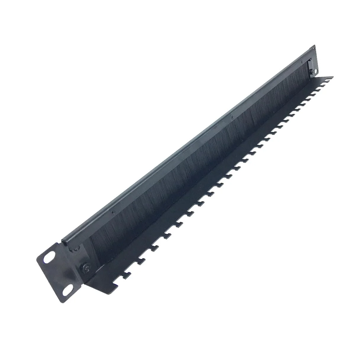 1U Brush Cable Manager Horizontal Rack Mount Cable Management Panel with Tidy Brush Slot for Cable Entry for 19-inch Server Rack or Network Cabinet - Image 6
