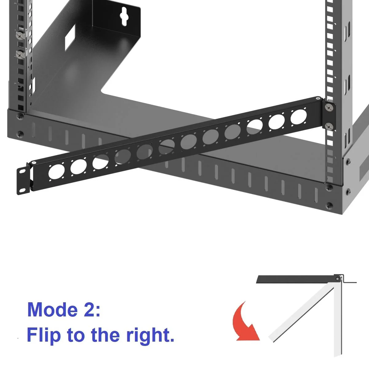 1U Hinged D-Series 12 Connectors Punch-out Component Panel for 19 inches Sound, AV, Computer -Equipment Racks- Patch Panel Compatible with XLR, HDMI (1U12D) - Image 5