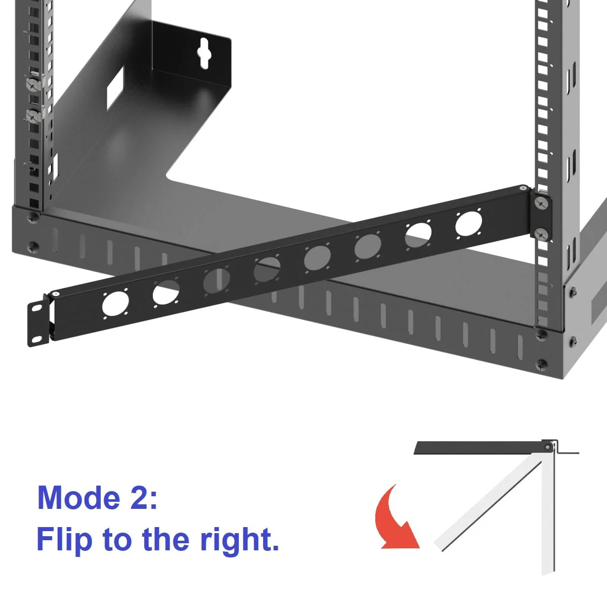 1U Hinged Rack Panel 8D XLR HDMI Audio Rack Mount Panel for 19 inches Rack Mount (1U8D) - Image 4
