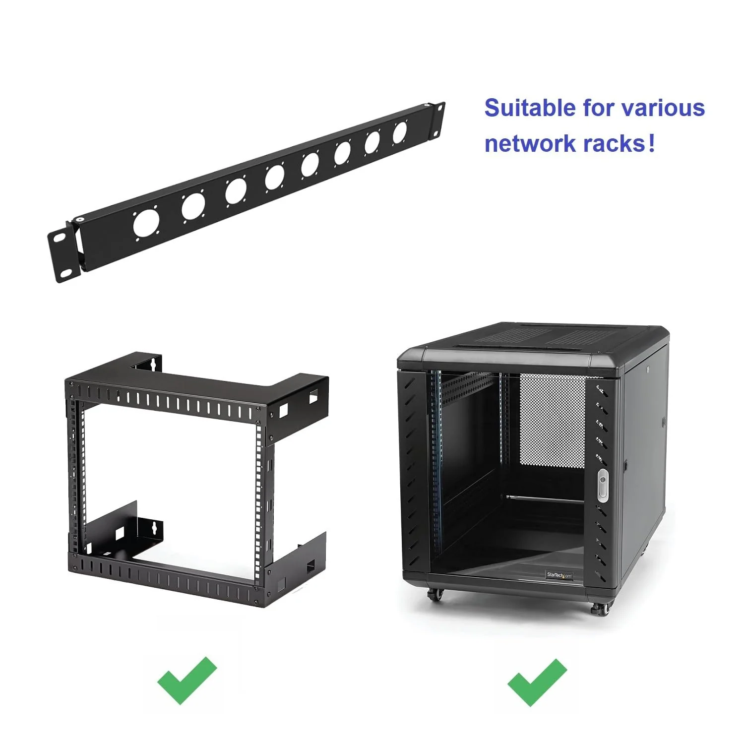 1U Hinged Rack Panel 8D XLR HDMI Audio Rack Mount Panel for 19 inches Rack Mount (1U8D) - Image 5