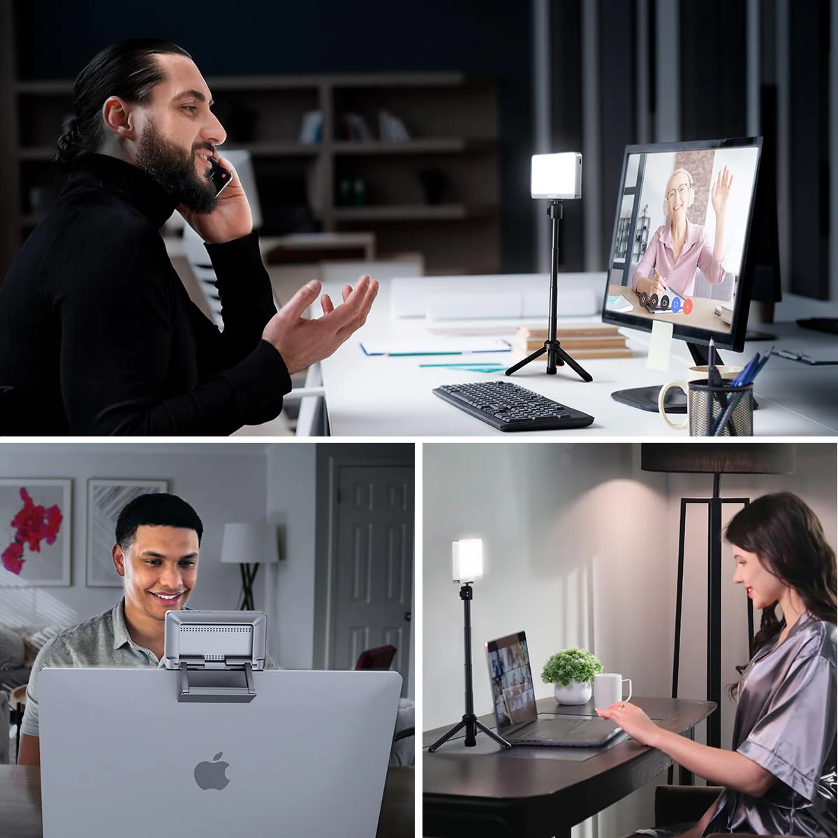 1Unit LitONES Zoom Lighting for Computer, 30 Light Modes, Portable Video Conference Lighting for Laptop, Ring Light for Desk, Zoom Call, Video Call, Video Conferencing, Remote Working Space Gray 1Unit - Image 7