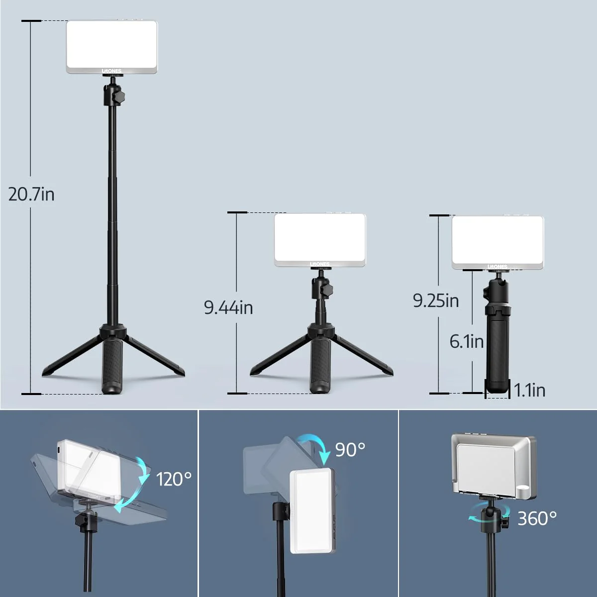 1Unit LitONES Zoom Lighting for Computer, 30 Light Modes, Portable Video Conference Lighting for Laptop, Ring Light for Desk, Zoom Call, Video Call, Video Conferencing, Remote Working Space Gray 1Unit - Image 8