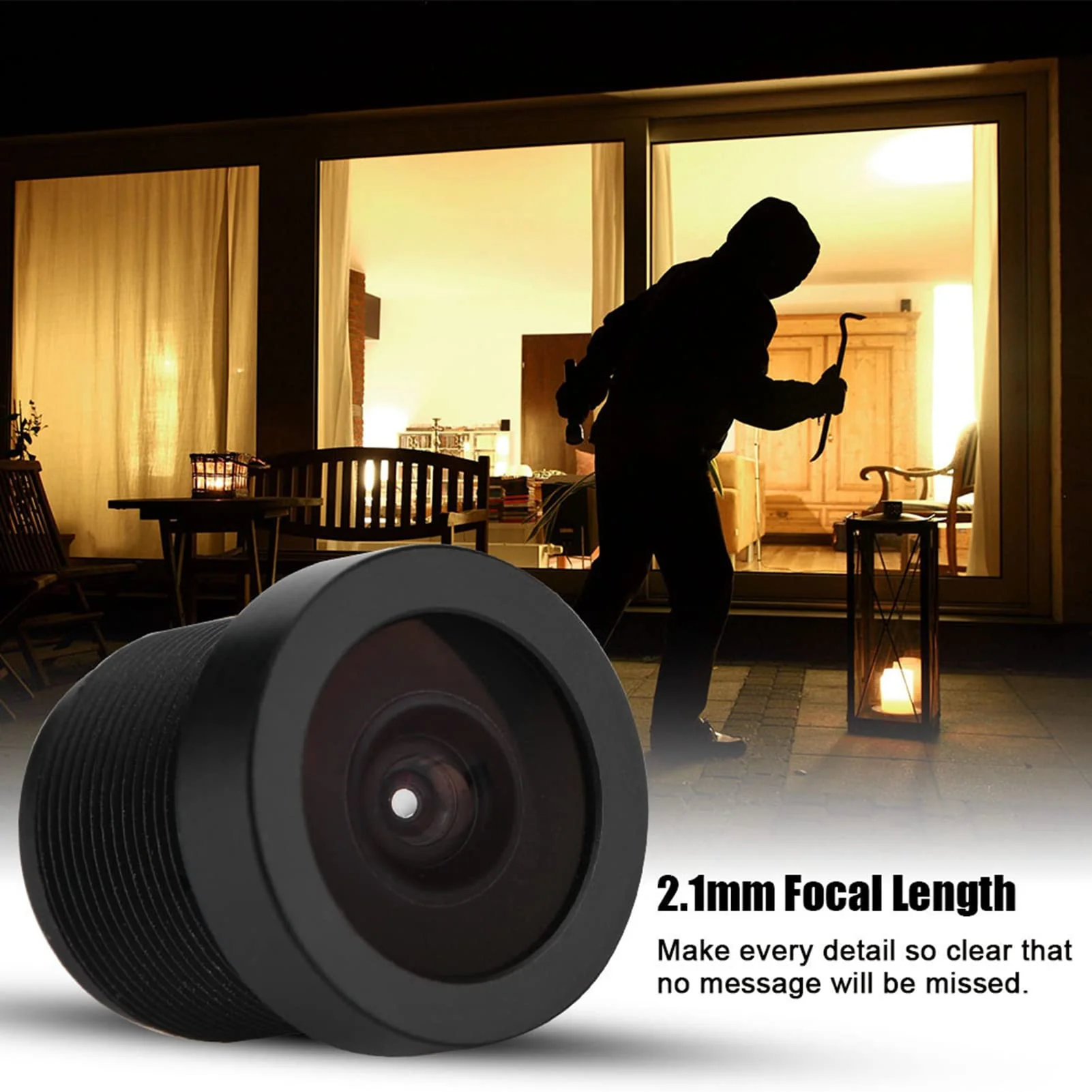 2.1mm 150° Wide Angle Camera Lens, M12*0.5 IP Camera Lens HD CCTV Lens for CCD Chips - Image 3