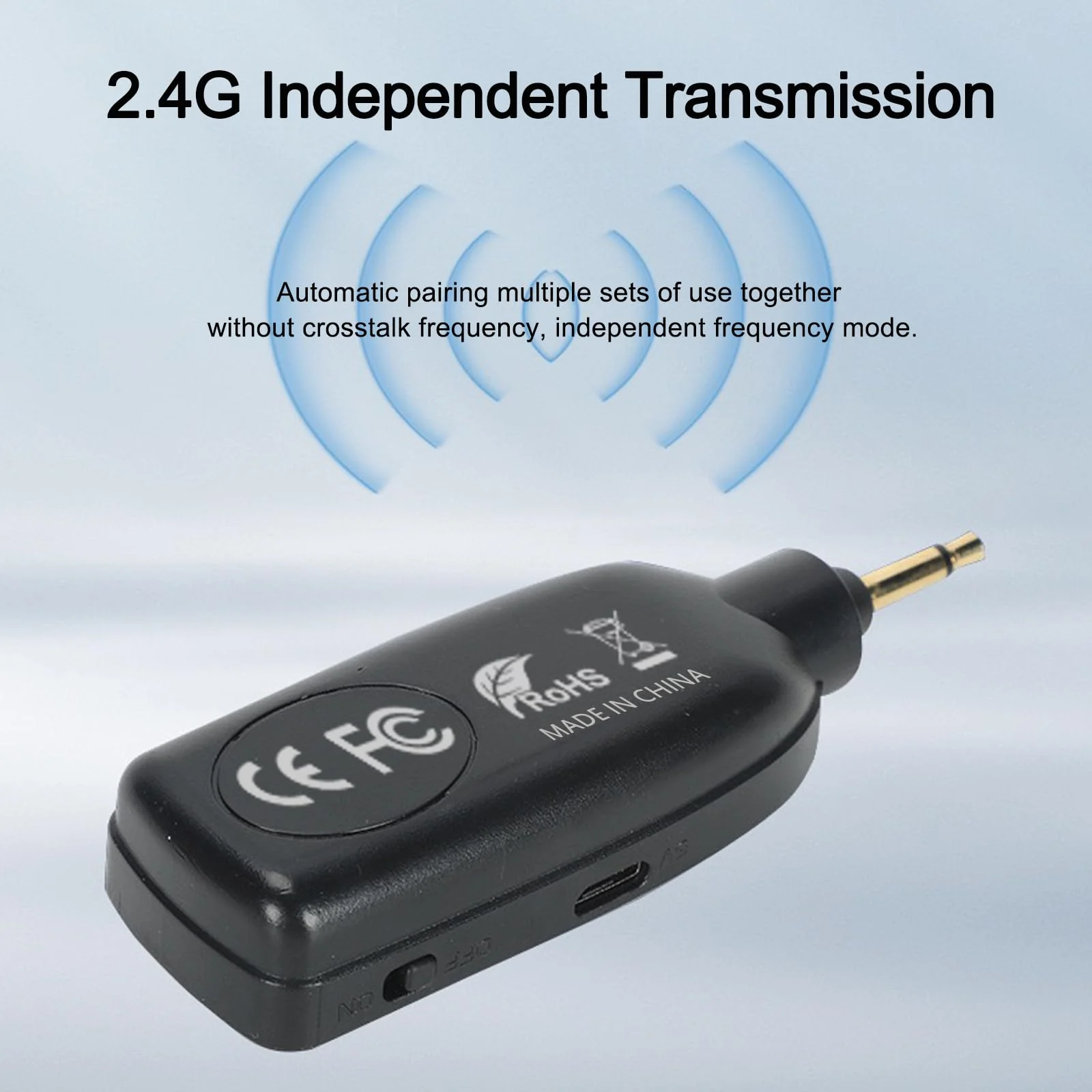2.4G Dual Wireless Microphone Headset, UHF Wireless Headset Mic and Handheld Mic 2 in 1, 165FT Range, 3.5mm & 6.35mm Jacks, Ideal for Teaching, Fitness, Yoga, PA System, Amplifier, Training (Black) Black - Image 2