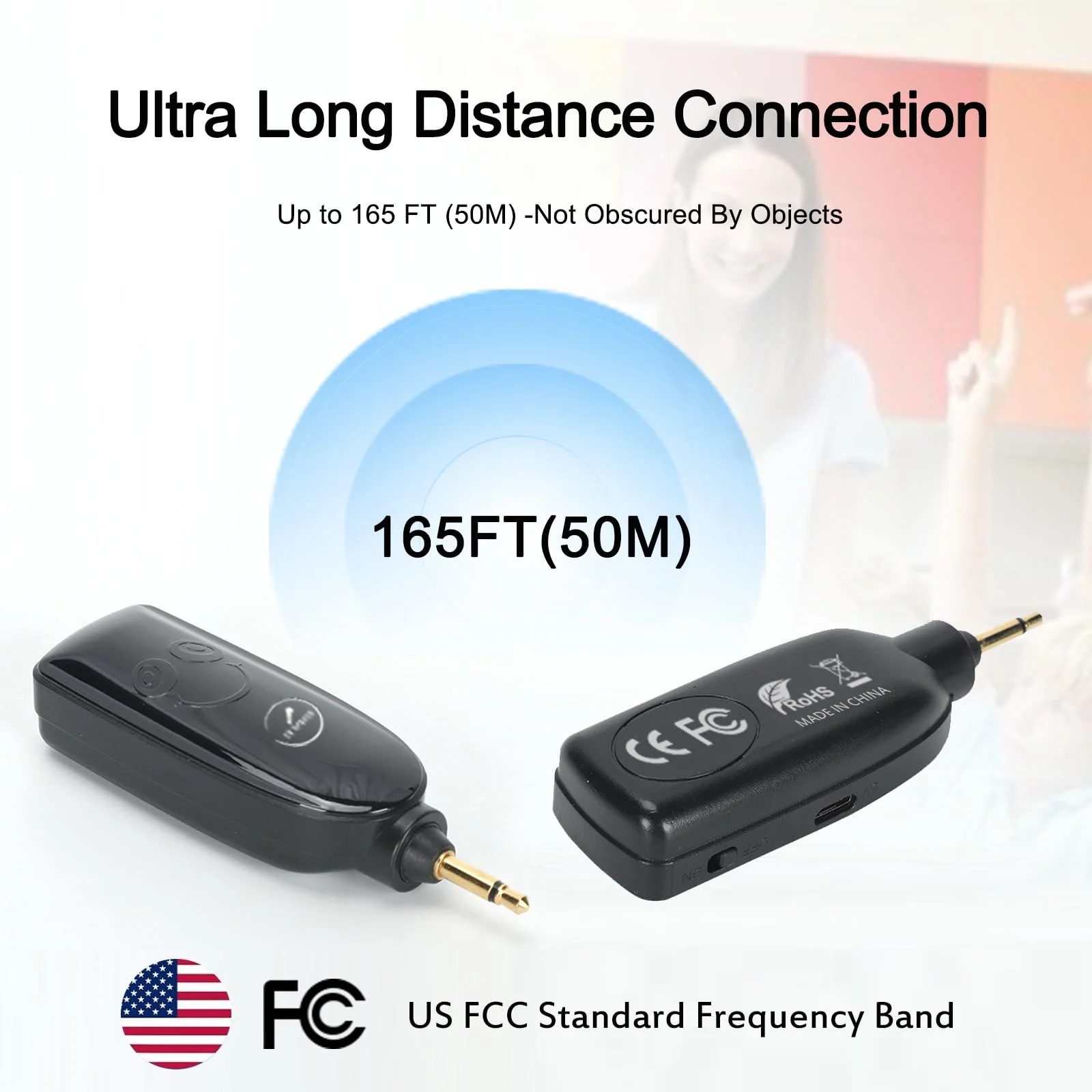 2.4G Dual Wireless Microphone Headset, UHF Wireless Headset Mic and Handheld Mic 2 in 1, 165FT Range, 3.5mm & 6.35mm Jacks, Ideal for Teaching, Fitness, Yoga, PA System, Amplifier, Training (Black) Black - Image 3