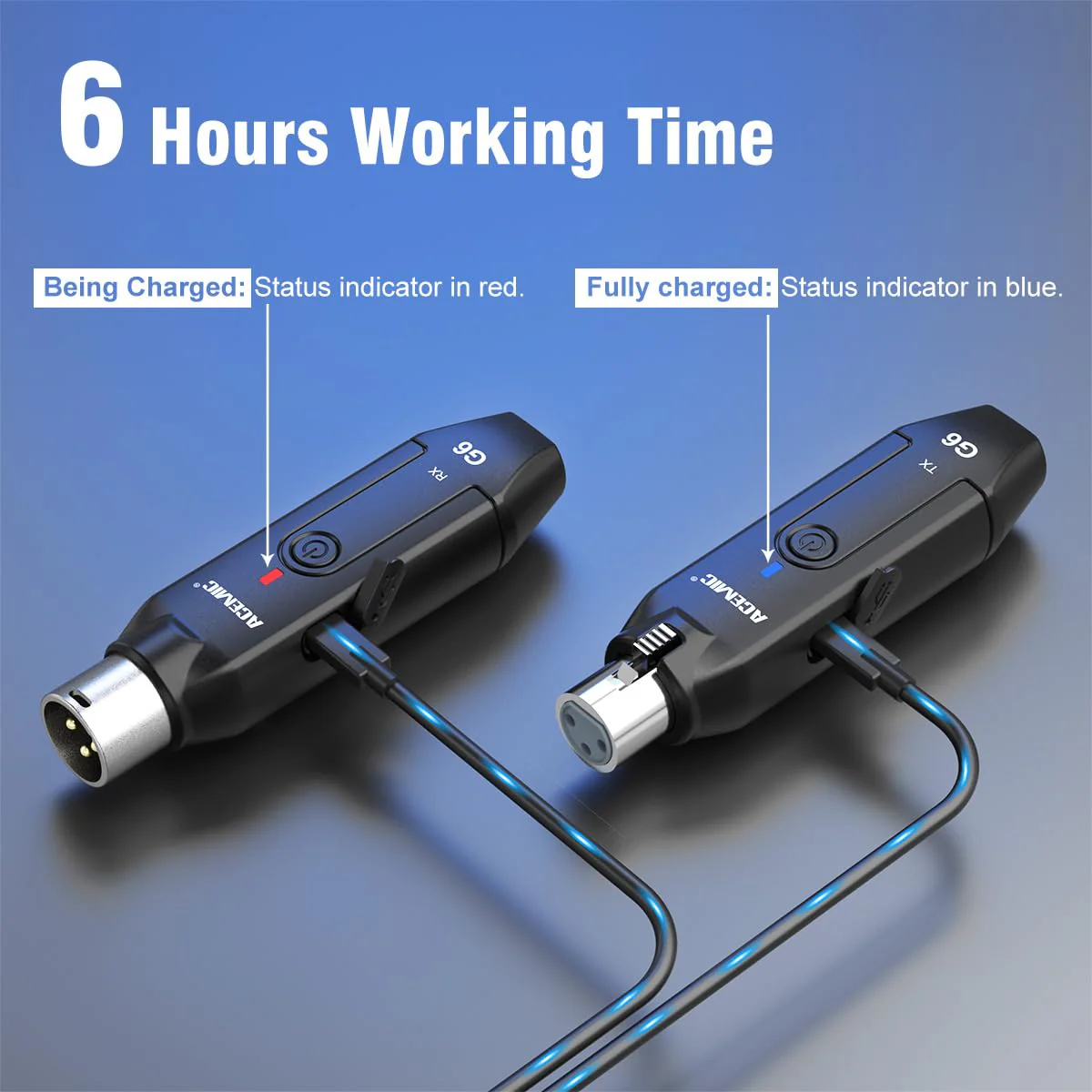 2.4G Wireless Microphone Audio Transmitter and Receiver System Plug-on XLR Mic Adapter 6 Channels for Dynamic Mic, Audio Mixer, PA System, G6 - Image 5