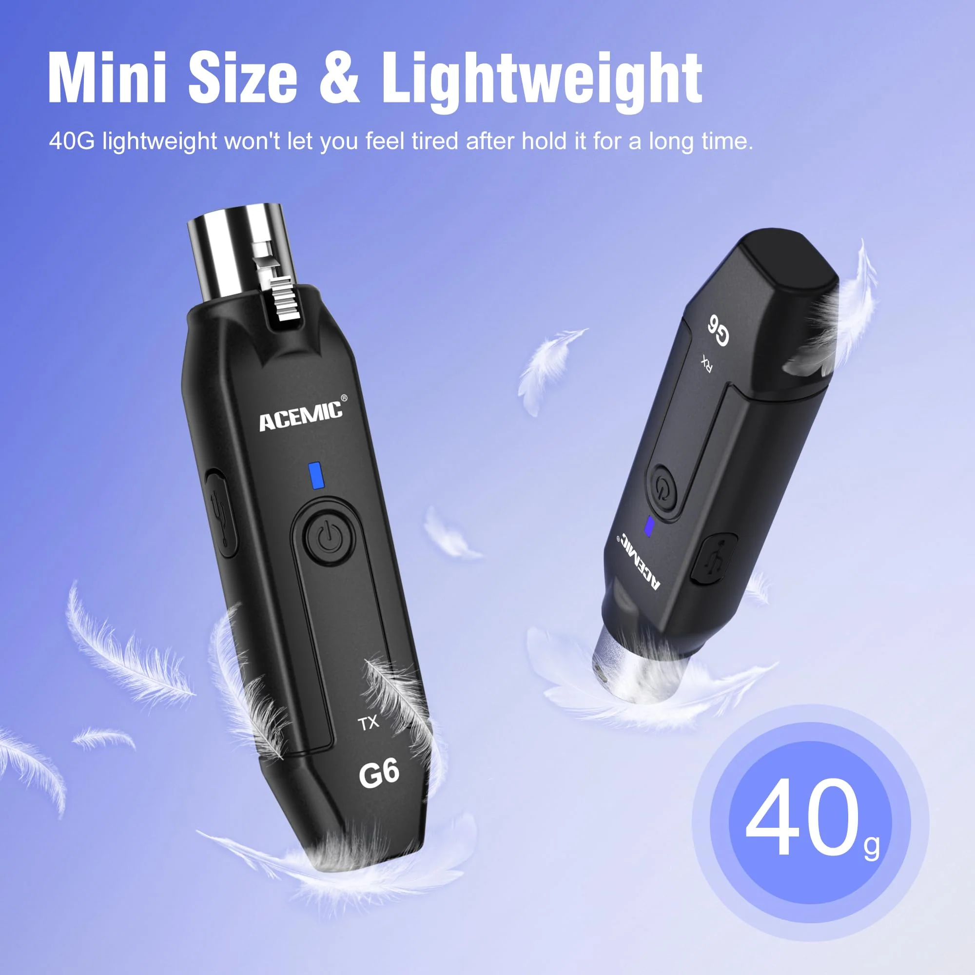 2.4G Wireless Microphone Audio Transmitter and Receiver System Plug-on XLR Mic Adapter 6 Channels for Dynamic Mic, Audio Mixer, PA System, G6 - Image 6