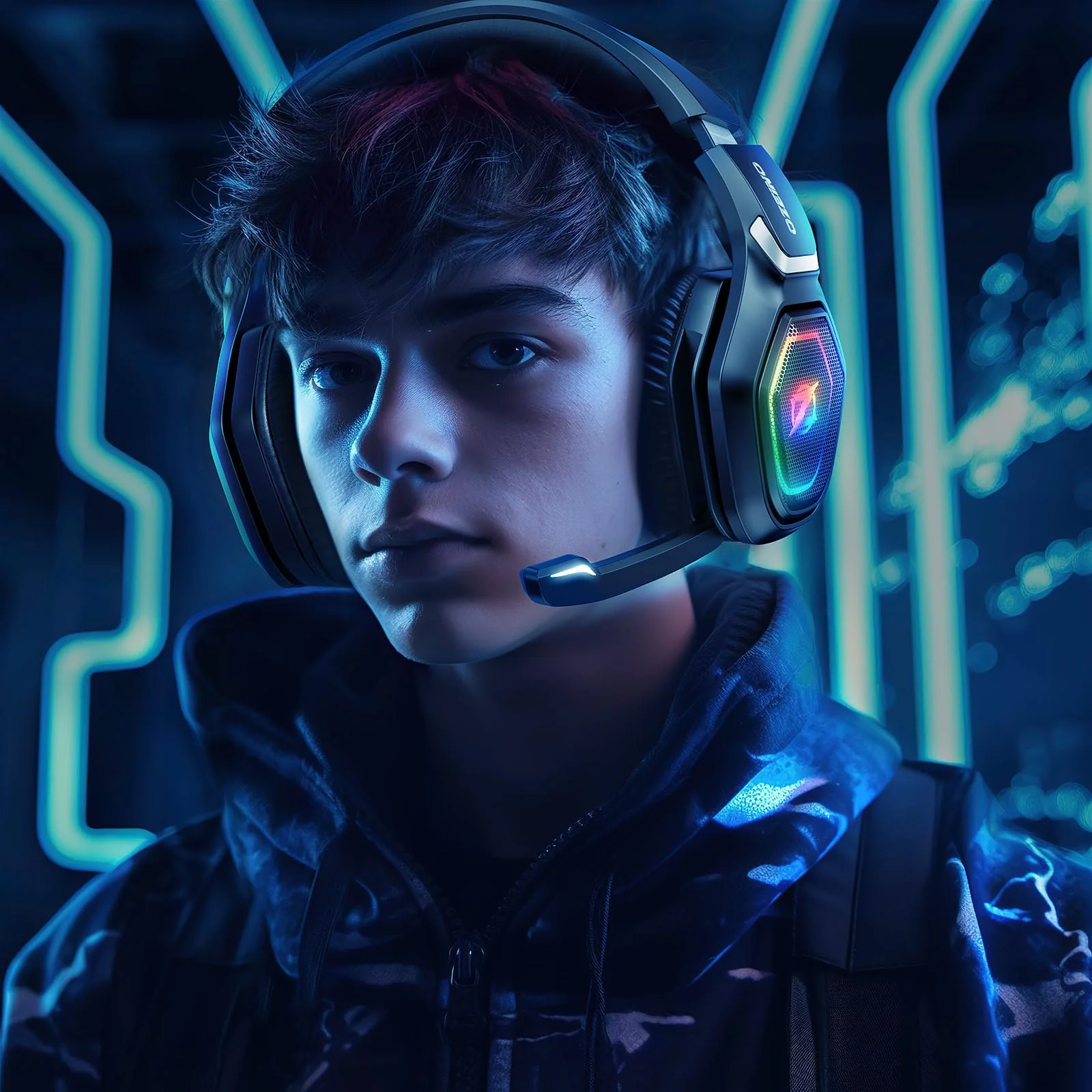 2.4GHz Wireless Gaming Headset with Microphone, 2.4G USB & Type C Transmitter - 30h Battery Life - RGB Lighting Gaming Headphones for PS5, PS4, PC, Phone Black - Image 4