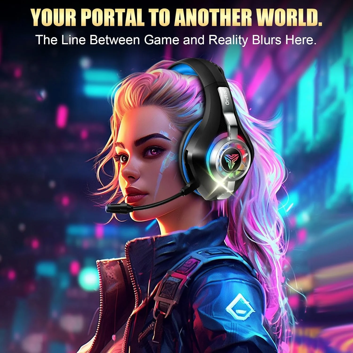 2.4GHz Wireless Gaming Headsets for PS5/PS4/Switch, 2026 RGB Noise Cancelling Headphones with Mics, 4-in-1 Connection, 7.1 Surround Sound, 40mm Drivers, Memory Foam, 45H Wireless Gaming Headphones - Image 8