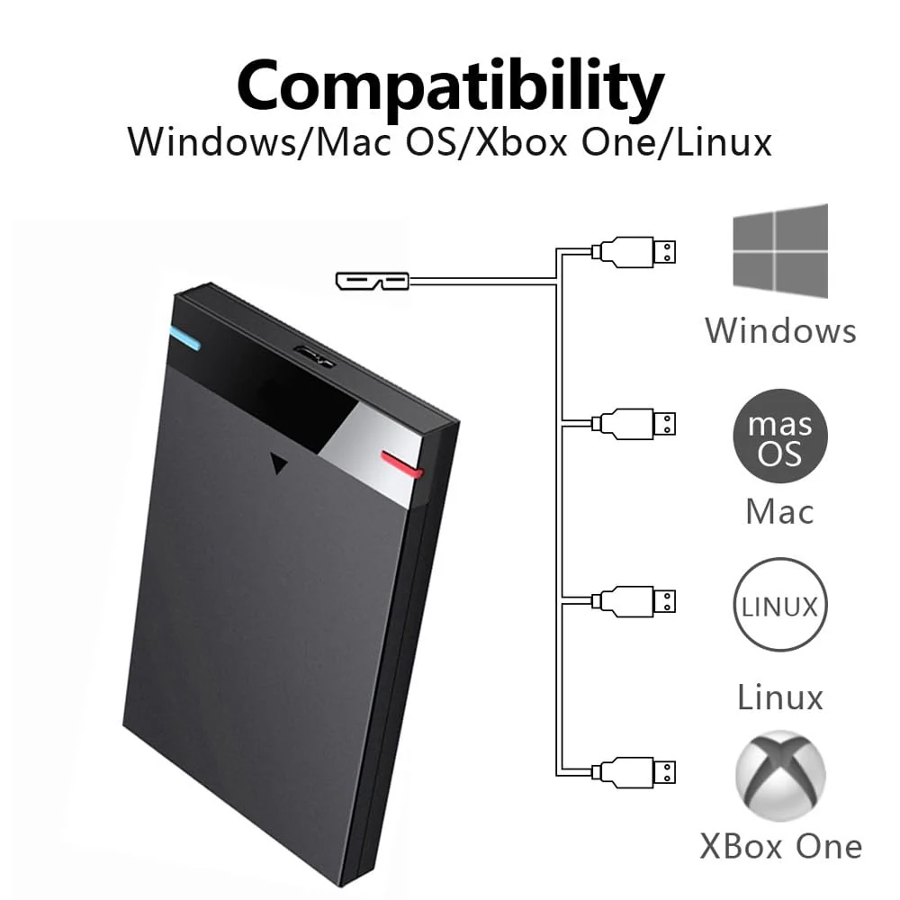 2.5'' 120GB Ultra Slim Portable External Hard Drive USB3.0 HDD Storage for PC, Desktop, Laptop, MacBook, Chromebook - Image 2