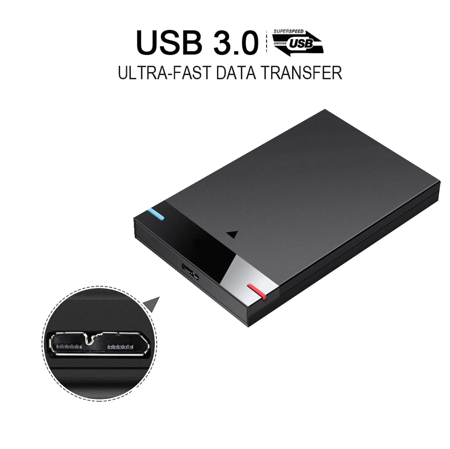 2.5'' 500GB Ultra Slim Portable External Hard Drive USB3.0 HDD Storage for PC, Desktop, Laptop, MacBook, Chromebook, Xbox One - Image 4