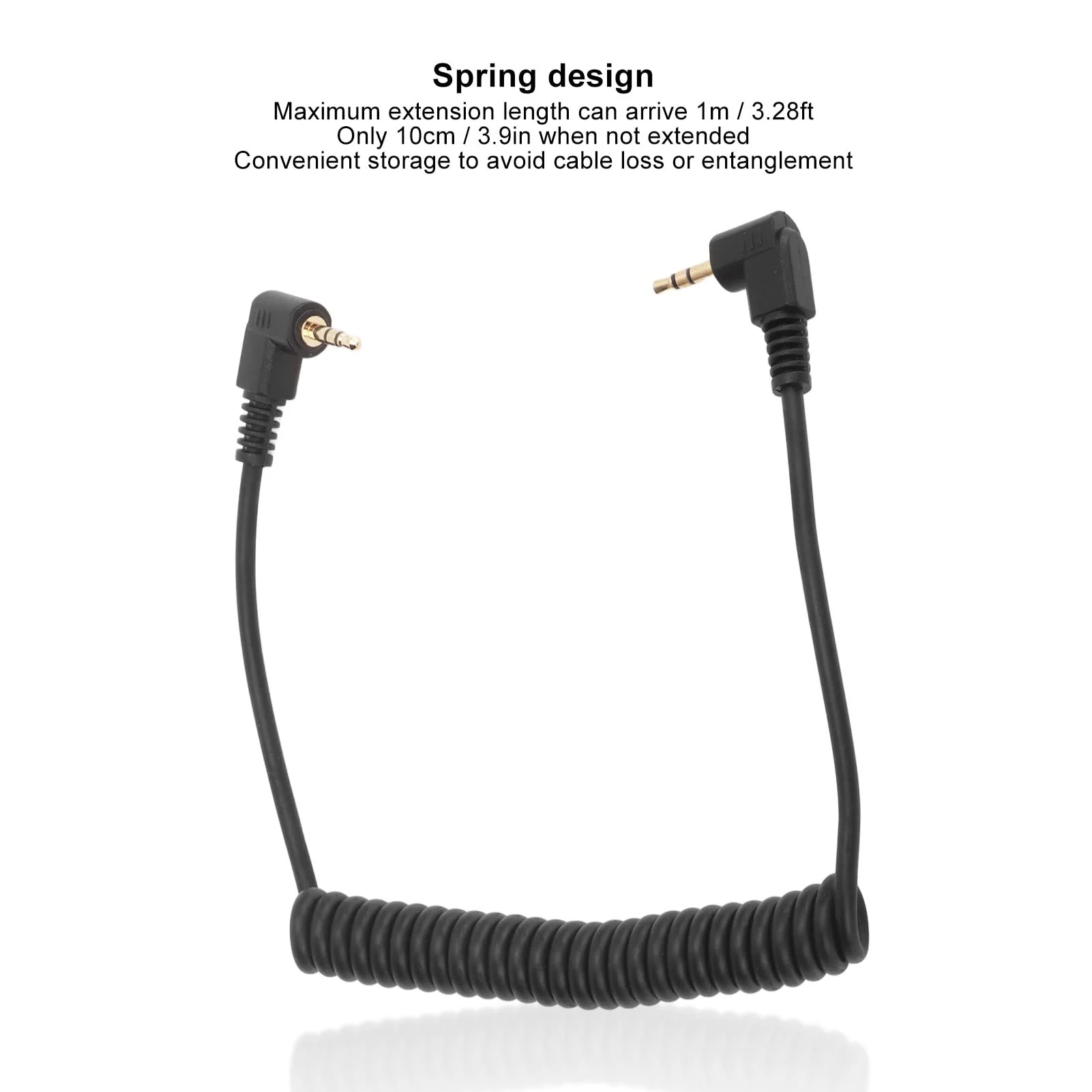 2.5mm F2 Remote Control Shutter Release Cable Cord, Flash Sync Cable 2.5mm Male to Male Coiled Cord, for GFX X Series Camera 1m - Image 4