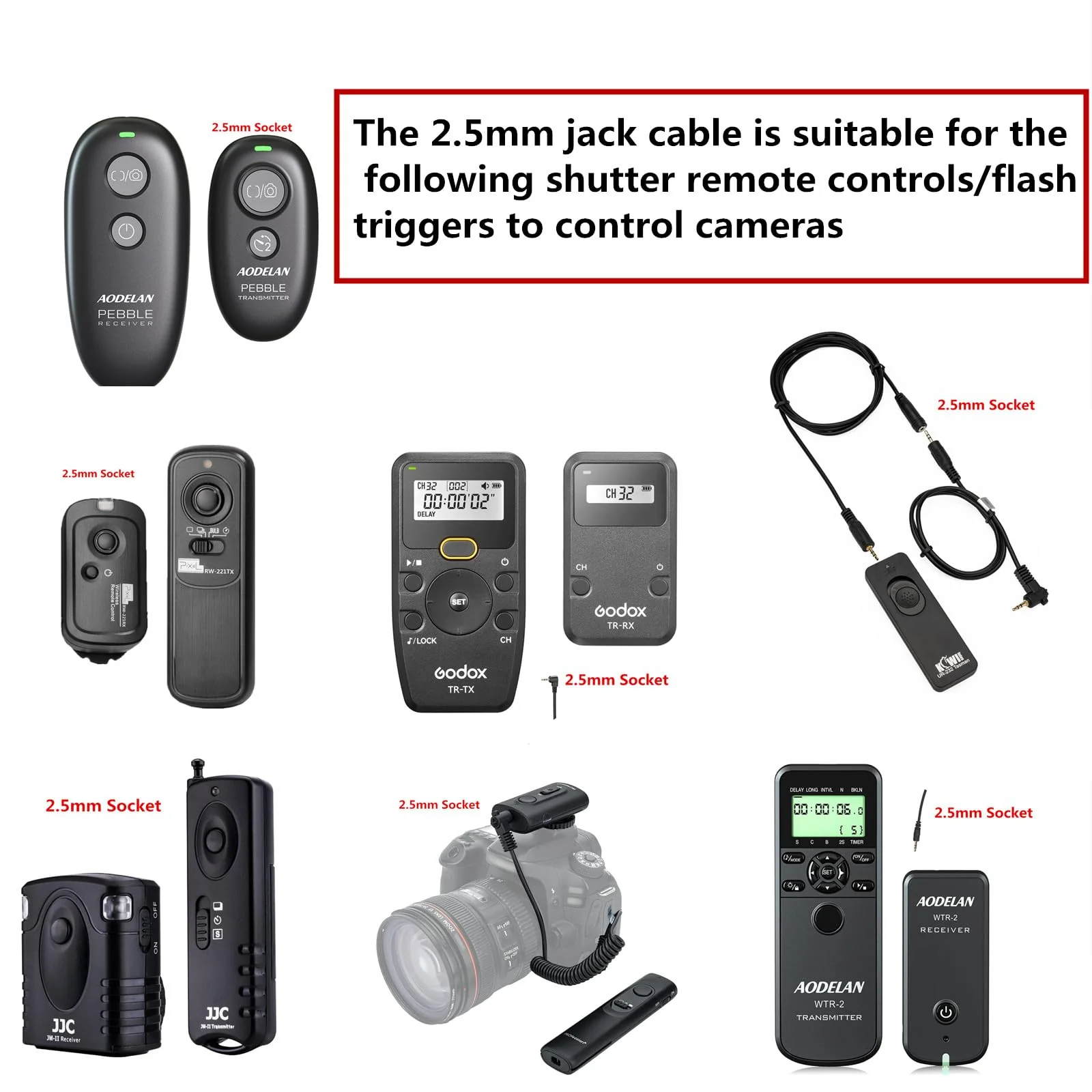 2.5mm-Micro USB Camera Remote Shutter Release Cable Wire for Samsung Accessories Nx1000/Nx2000/Nx300 Used for Connecting Wireless Remote Controls Flash Triggers and Shutter Controllers (SR2NX2) 2.5mm-Micro cable - Image 4
