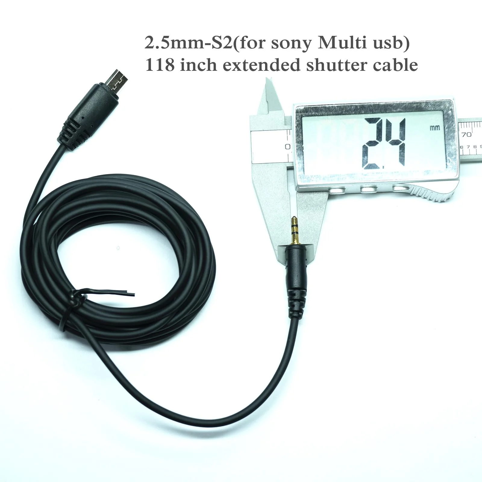 2.5mm-S2 300cm/ 118-inch Extension Cable Shutter Release Connection Cable (Multi USB) for Sony Cameras to Connect The Shutter Remote Control Wireless Timer (2.5mm-S2 118in/3m) 2.5mm-S2 118in/3m - Image 5