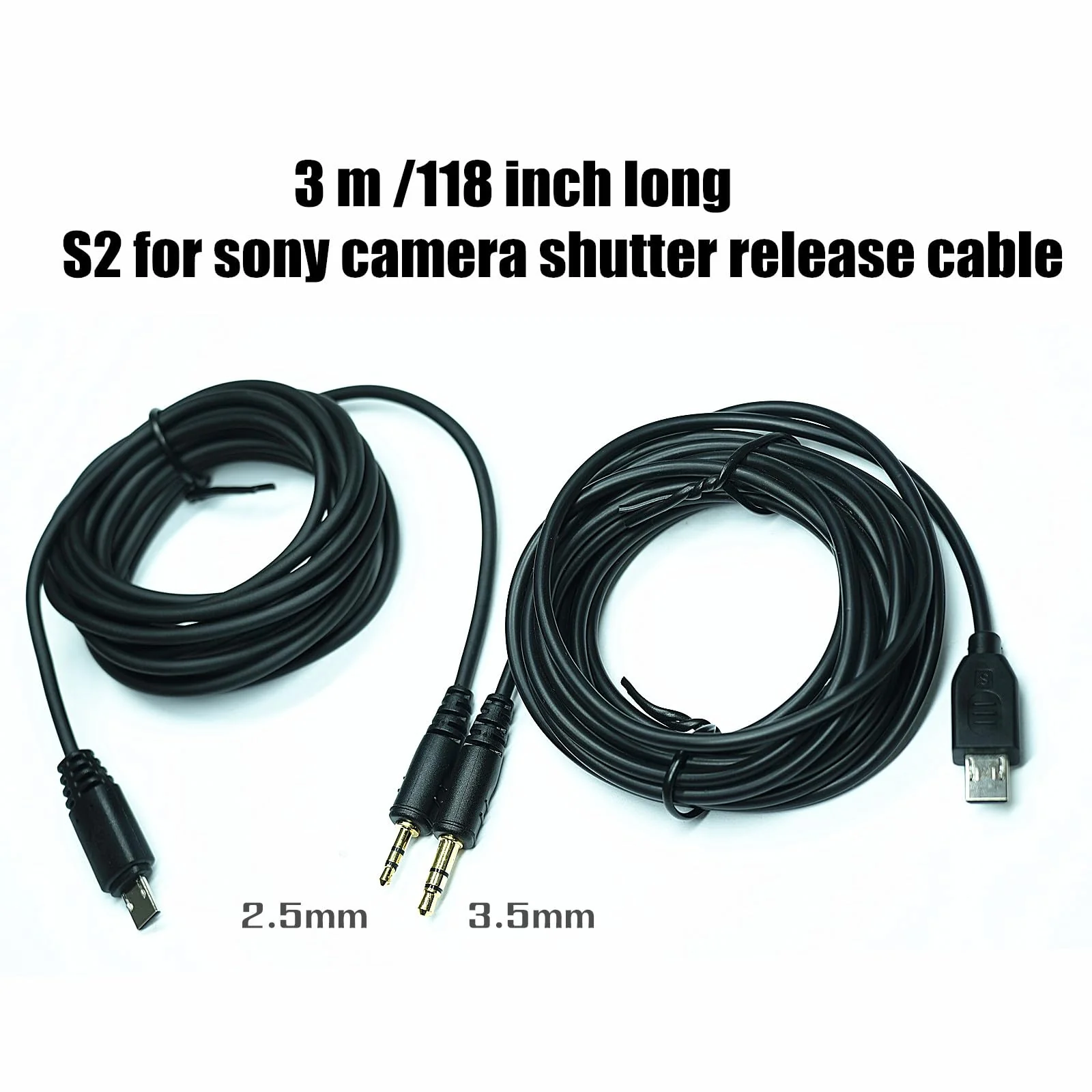 2.5mm-S2 300cm/ 118-inch Extension Cable Shutter Release Connection Cable (Multi USB) for Sony Cameras to Connect The Shutter Remote Control Wireless Timer (2.5mm-S2 118in/3m) 2.5mm-S2 118in/3m - Image 8