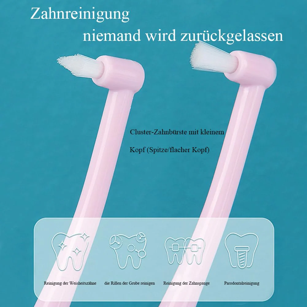 2 Büschelzahnbürsten, Büschelzahnbürste Brush, 1 Flache Büschelzahnbürste, 1 Spitze Büschelzahnbürste, Interdentalbürste Für Kieferorthopädische Zahnspangen Und Brückenreinigung (Blau, 16cm*2cm) Blau (Farbe) - Image 3