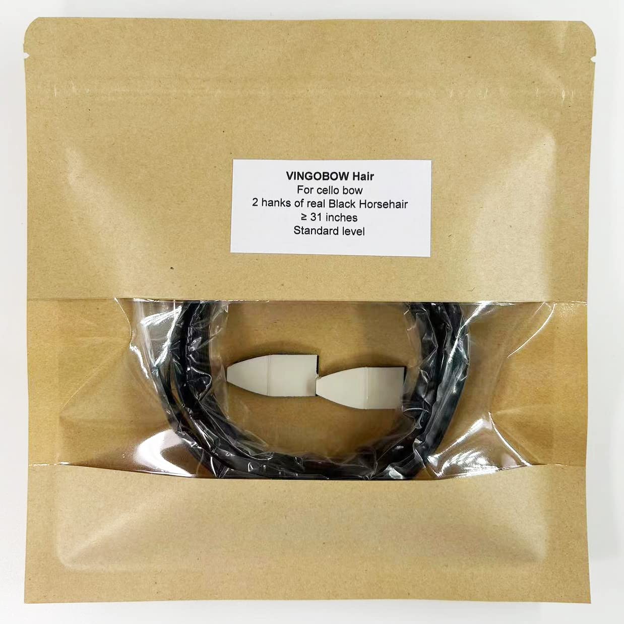 2 Hanks Black Mongolian Horse Hair for Cello Bows 31'' Cello Bow Hair Replacement kit - Image 4