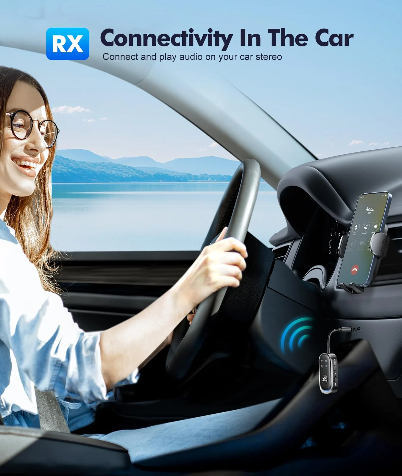 2 in 1 Bluetooth Transmitter Receiver, Wireless Bluetooth 5.3 Adapter - Dual Pairs for AirPods, All Headphones, Use with 3.5mm Aux Audio Jack on Airplane, Home/Car Stereo, Gym, iPad/Tablets - Image 3