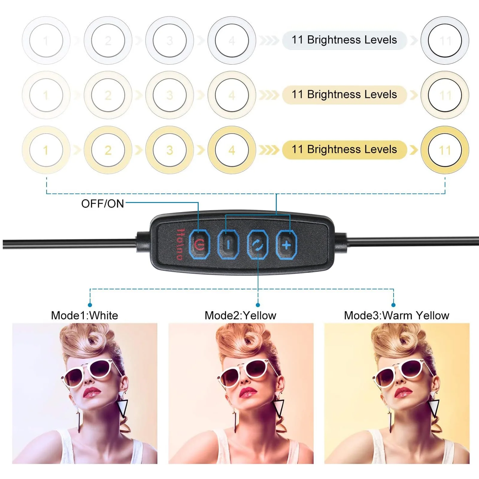 2 in 1 LED 6" Ring Light with Tripod Stand & Clamp for YouTube Video and Makeup, Mini LED Camera Light with Cell Phone Holder Desktop LED Lamp with 3 Light Modes & 11 Brightness Level 6‘’ with Tripod & Clamp - Image 2
