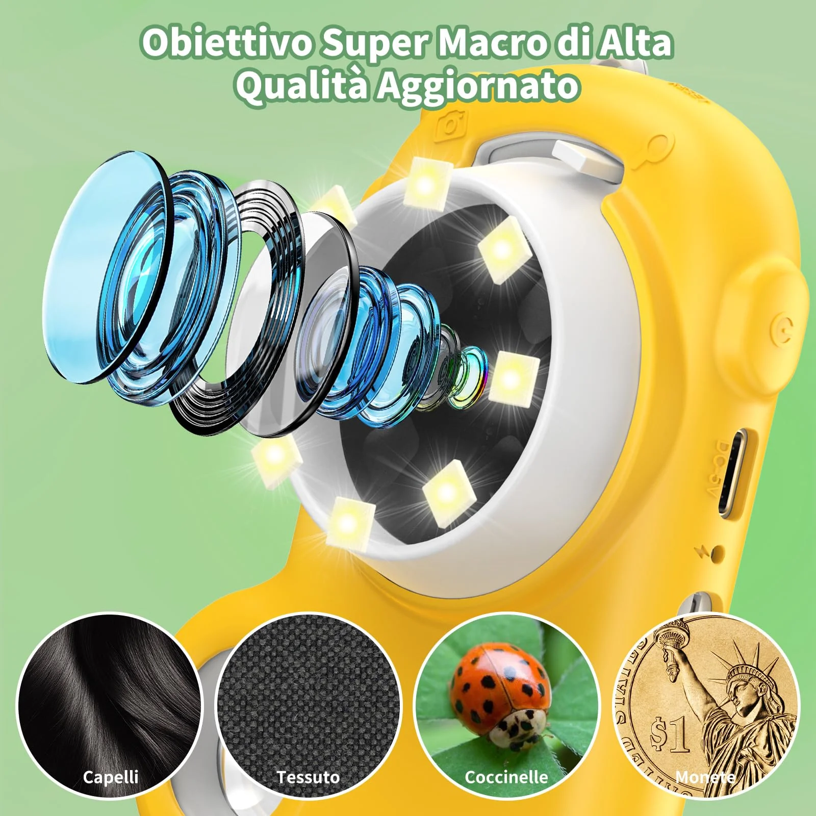 2 in 1 Microscope for Kids & Video Camera, Deepoter 1000X Digital Microscope with 2.0" Screen, Portable Handheld Kids Camera Toys, STEM Educational Science Kit Gifts for 3-12 Age Years Old Boys Girls - Image 3