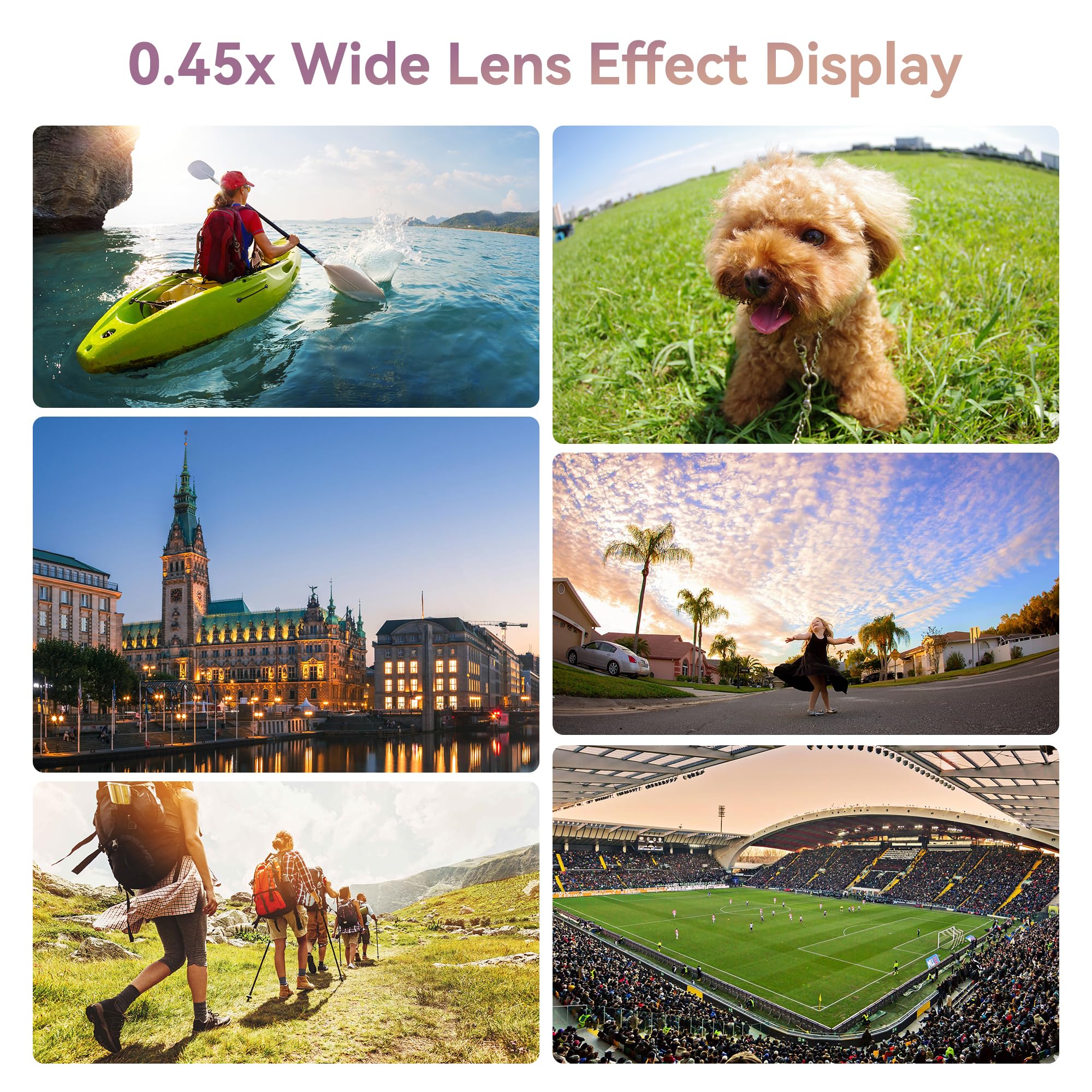 2 in 1 Phone Camera Lens Kit for iPhone and Android, 12.5X Macro Lens and 0.45X Wide Angle Lens Phone Lens Attachment with Travel Bag 0.45W - Image 4