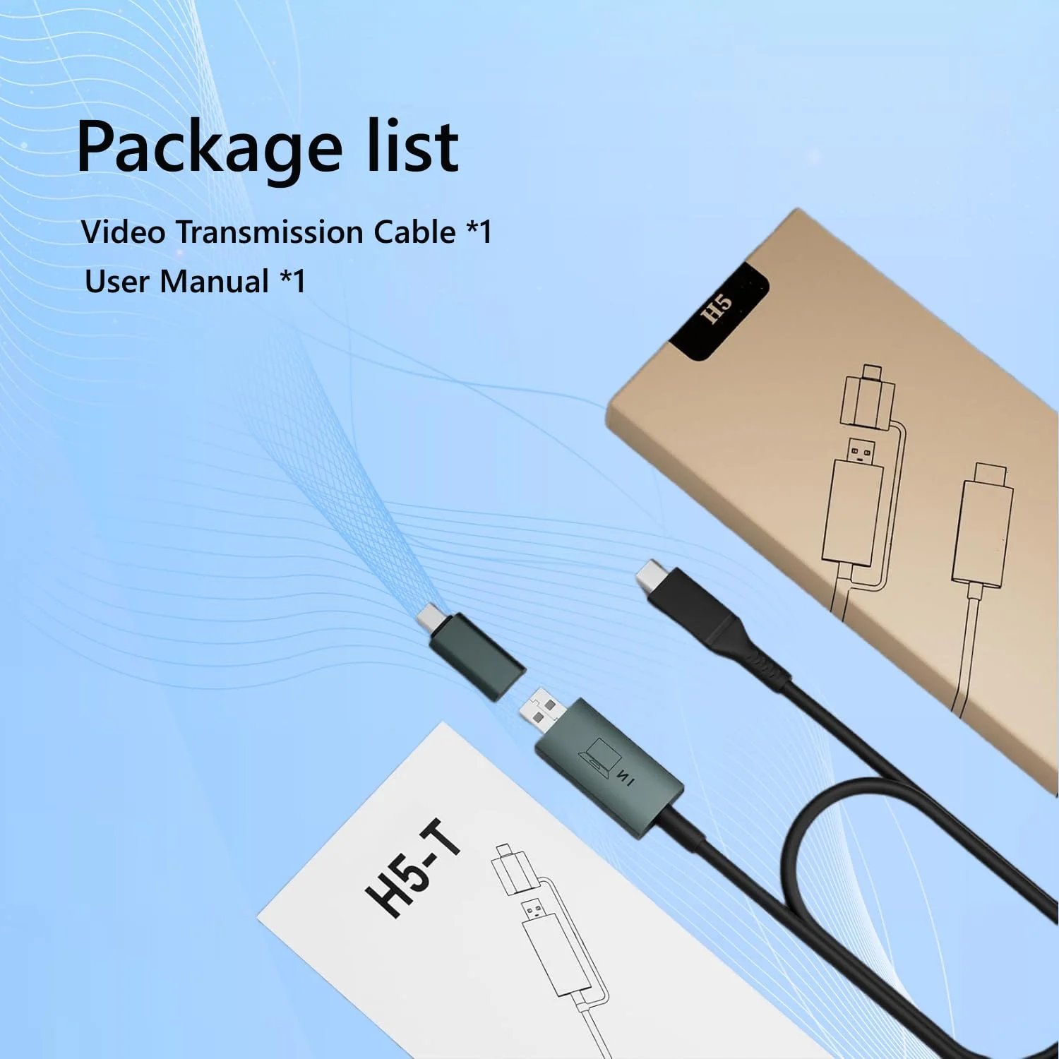 2-in-1 USB-A/C to HDMI Converter Cable for 14''/15.6'' Tri-Screen Display, Video Signal Adapter Compatible with M1/M2/M3/M4 MacBook and No Type C Laptops, Need to Download Driver - Image 3