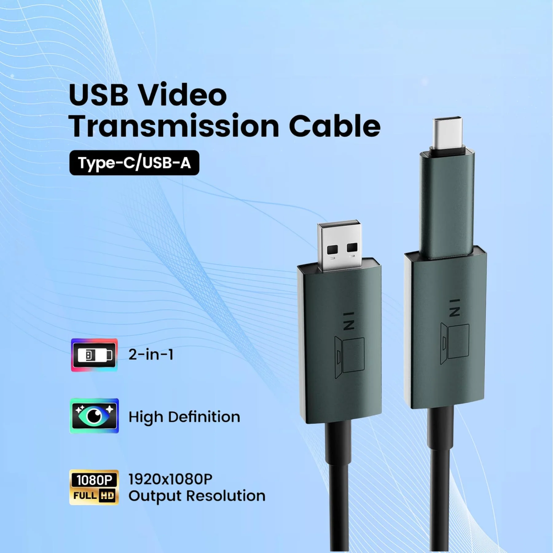 2-in-1 USB-A/C to HDMI Converter Cable for 14''/15.6'' Tri-Screen Display, Video Signal Adapter Compatible with M1/M2/M3/M4 MacBook and No Type C Laptops, Need to Download Driver - Image 4