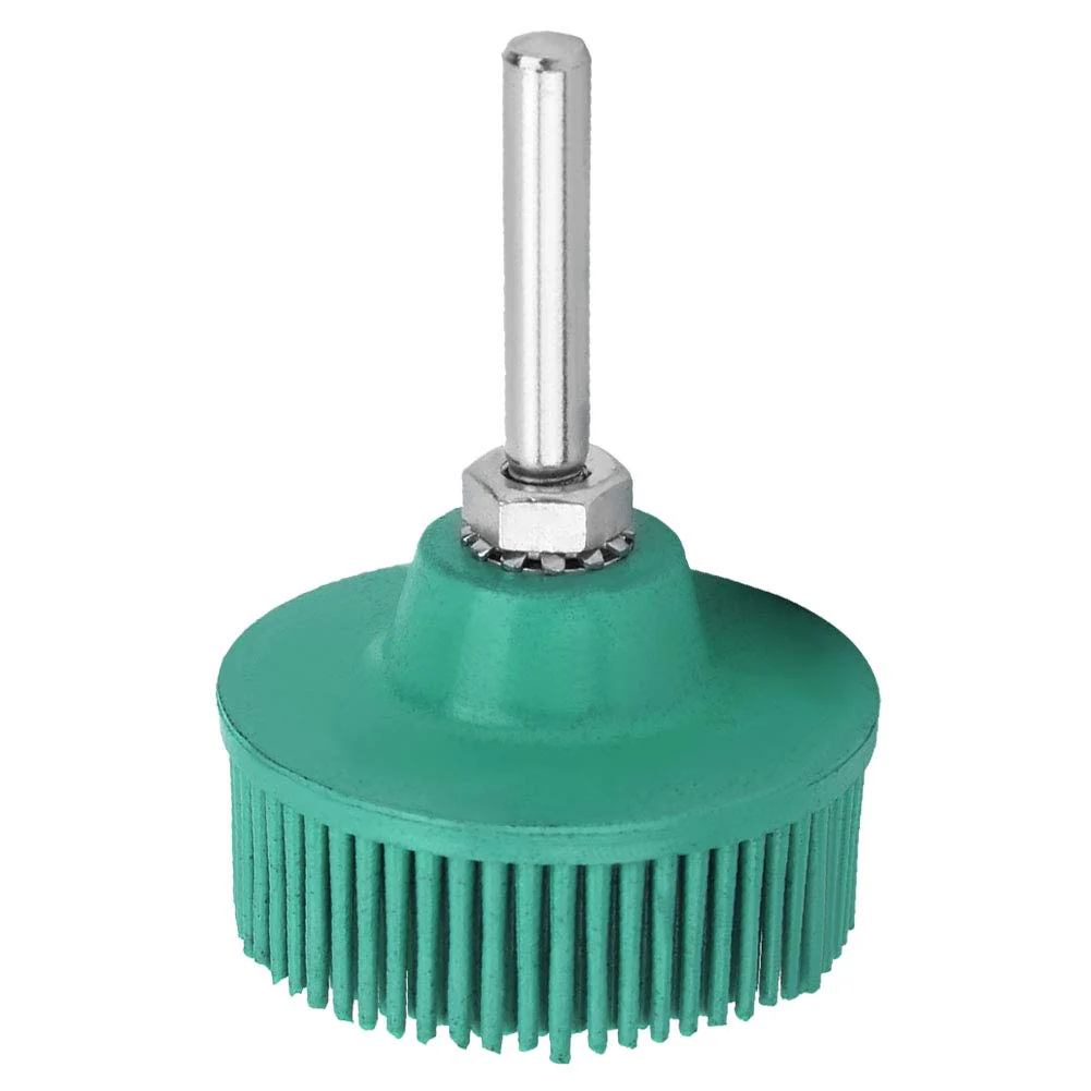 2 Inch Bristles, Grinding Brush, Polishing, 2 Inch Drill, Disc, Emery, Rubber Brush, Deburring, Polishing, Grinding Wheel for Removing Burr Grate, Green (Green) - Image 2