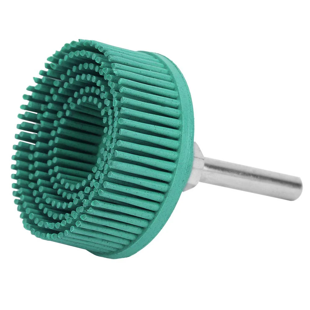 2 Inch Bristles, Grinding Brush, Polishing, 2 Inch Drill, Disc, Emery, Rubber Brush, Deburring, Polishing, Grinding Wheel for Removing Burr Grate, Green (Green) - Image 4