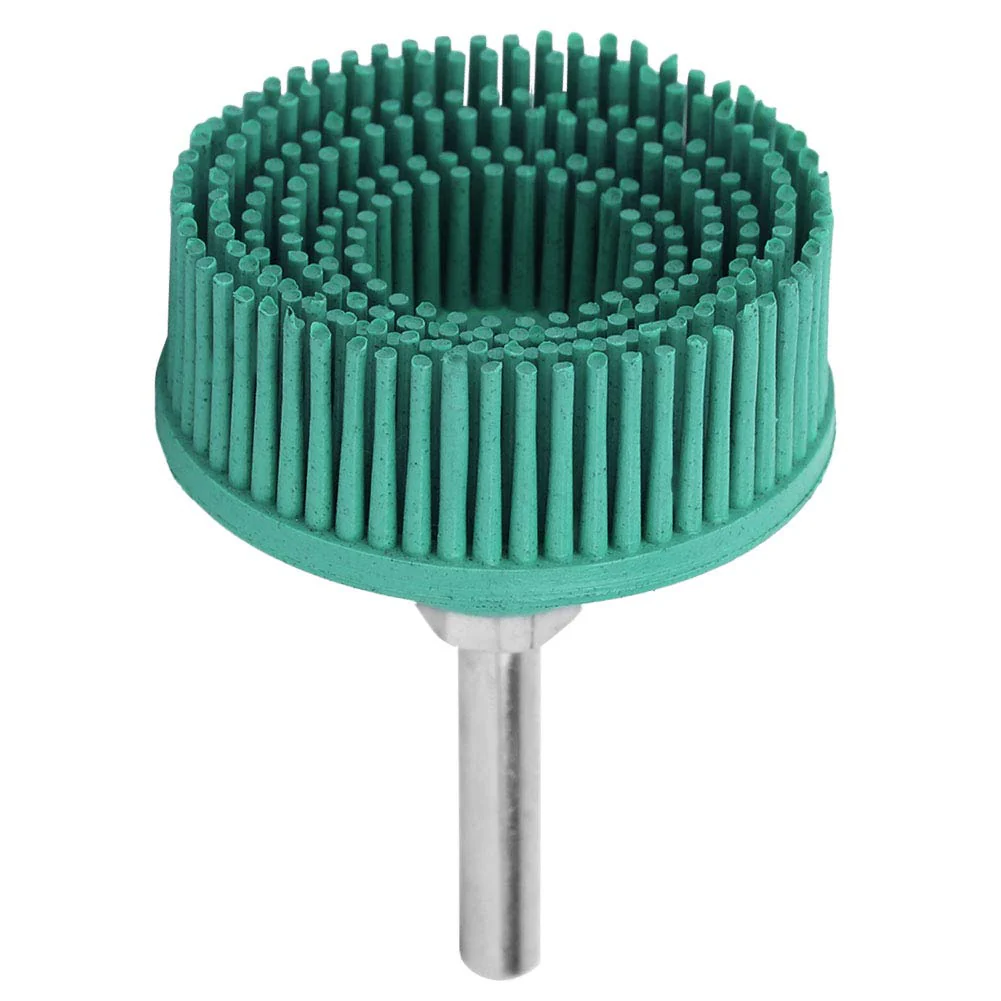 2 Inch Bristles, Grinding Brush, Polishing, 2 Inch Drill, Disc, Emery, Rubber Brush, Deburring, Polishing, Grinding Wheel for Removing Burr Grate, Green (Green) - Image 5