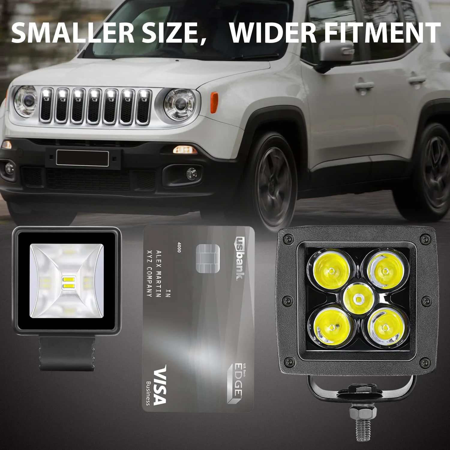 2 Inch LED Pods with DRL, LTEODCHEW 2PCS Screwless 5,000LM Flood Beam Motorcycle Auxiliary Scene Reverse Ditch Camp Work Back up Lights for Motorcycle Trucks Tacoma —— Flood 2 Inch Flood - Image 3