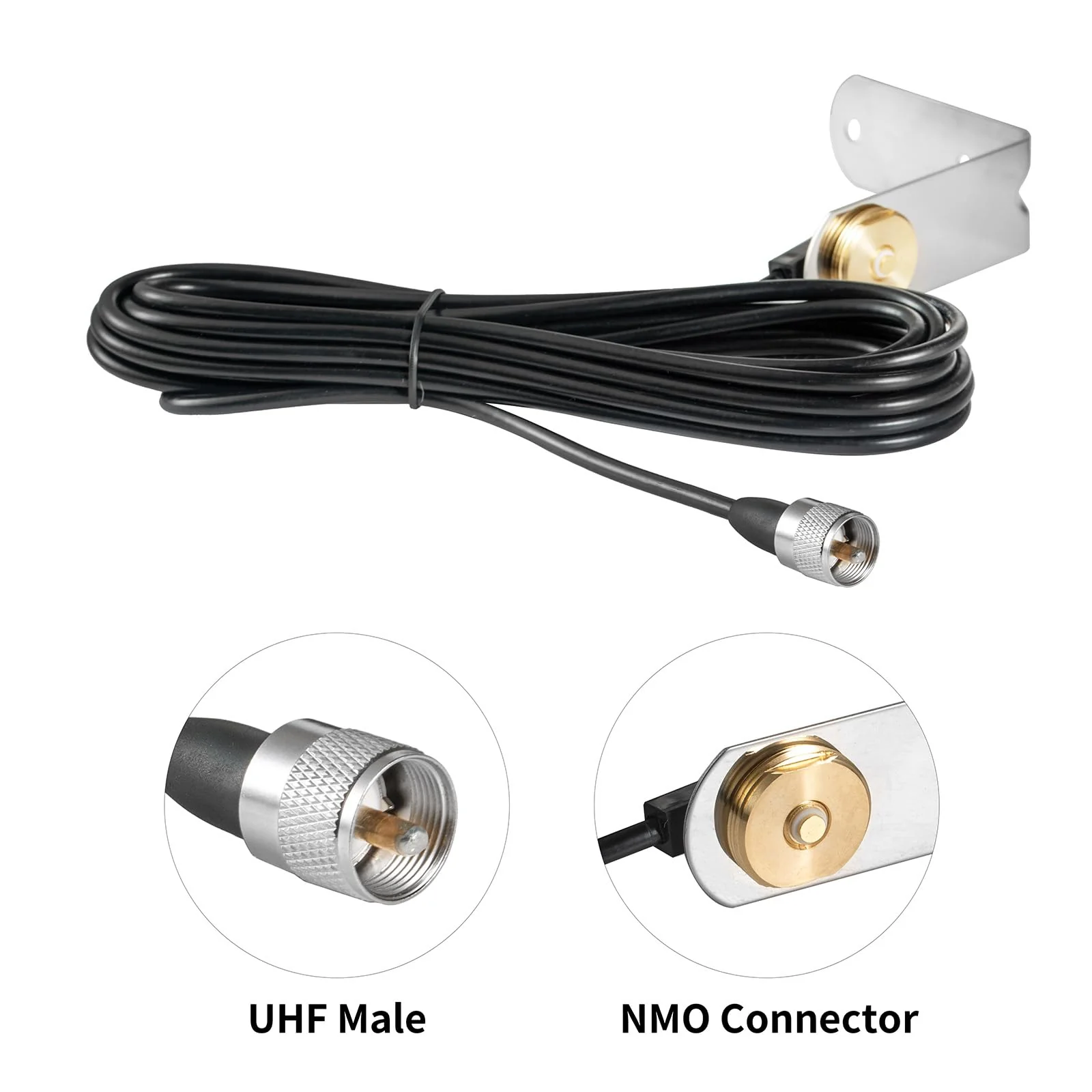 2 Meter & 70cm UHF VHF Dual Band 144/430MHz NMO Mount Antenna with 16.5 FT UHF PL259 Male Plug Kit for Trunk Vehicle Car Transceiver Two Way Radio, Eifagur NMO Antenna Kit - Image 3