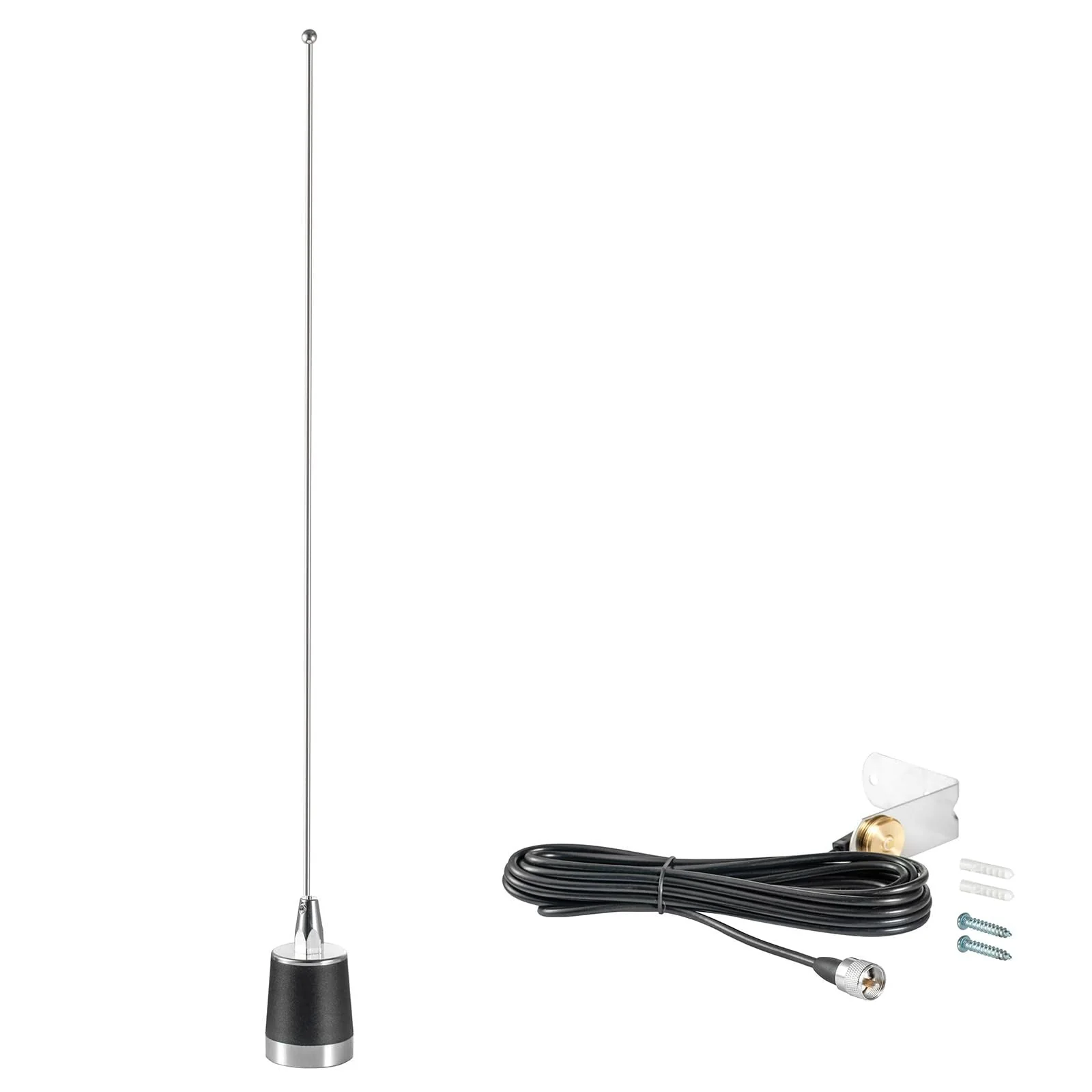 2 Meter & 70cm UHF VHF Dual Band 144/430MHz NMO Mount Antenna with 16.5 FT UHF PL259 Male Plug Kit for Trunk Vehicle Car Transceiver Two Way Radio, Eifagur NMO Antenna Kit - Image 7