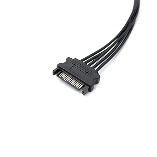 2 Pack 15 Pin SATA to 5 SATA Power Splitter Extension Cable for HDD、SSD - 21 Inches - Image 2