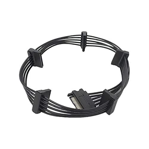 2 Pack 15 Pin SATA to 5 SATA Power Splitter Extension Cable for HDD、SSD - 21 Inches - Image 4