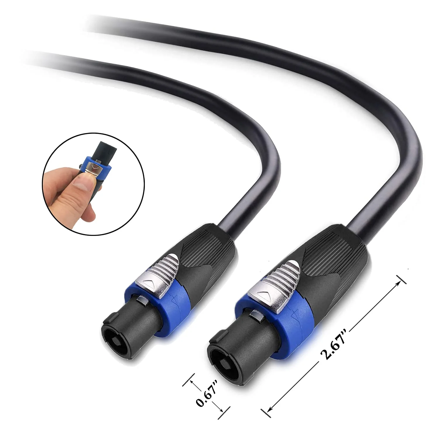 2 Pack 15ft Pro Speakon to Speakon Cable, Pair 12AWG Patch Cords, Professional Speakon Audio Cable Cord with NL4FC Connectors 15FT/2PACK - Image 2