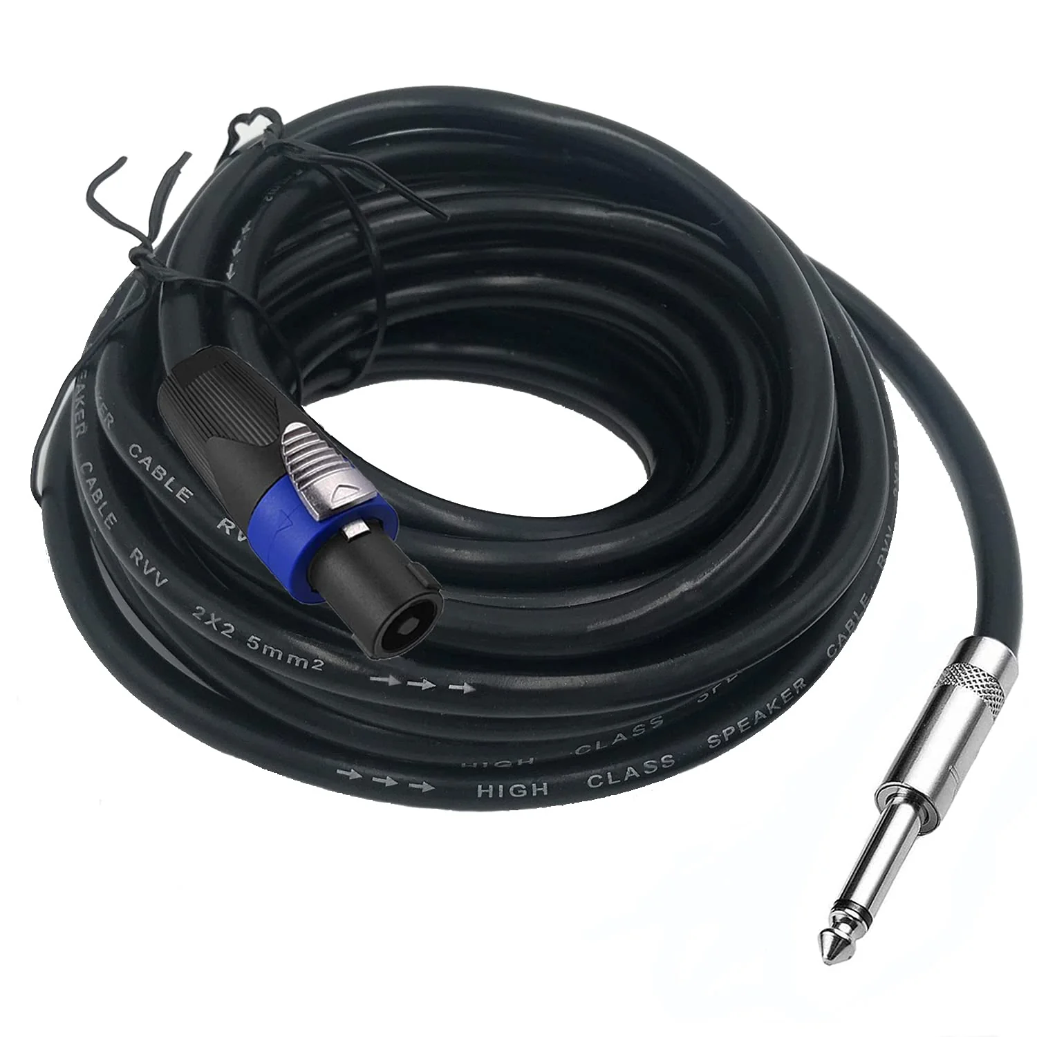 2 Pack 15ft Speakon to 1/4 Inch Male Speaker Cable, 15 feet 6.35mm Stereo Audio Connection Cord, 12 Gauge AWG Wires 15FT/2PACK - Image 7