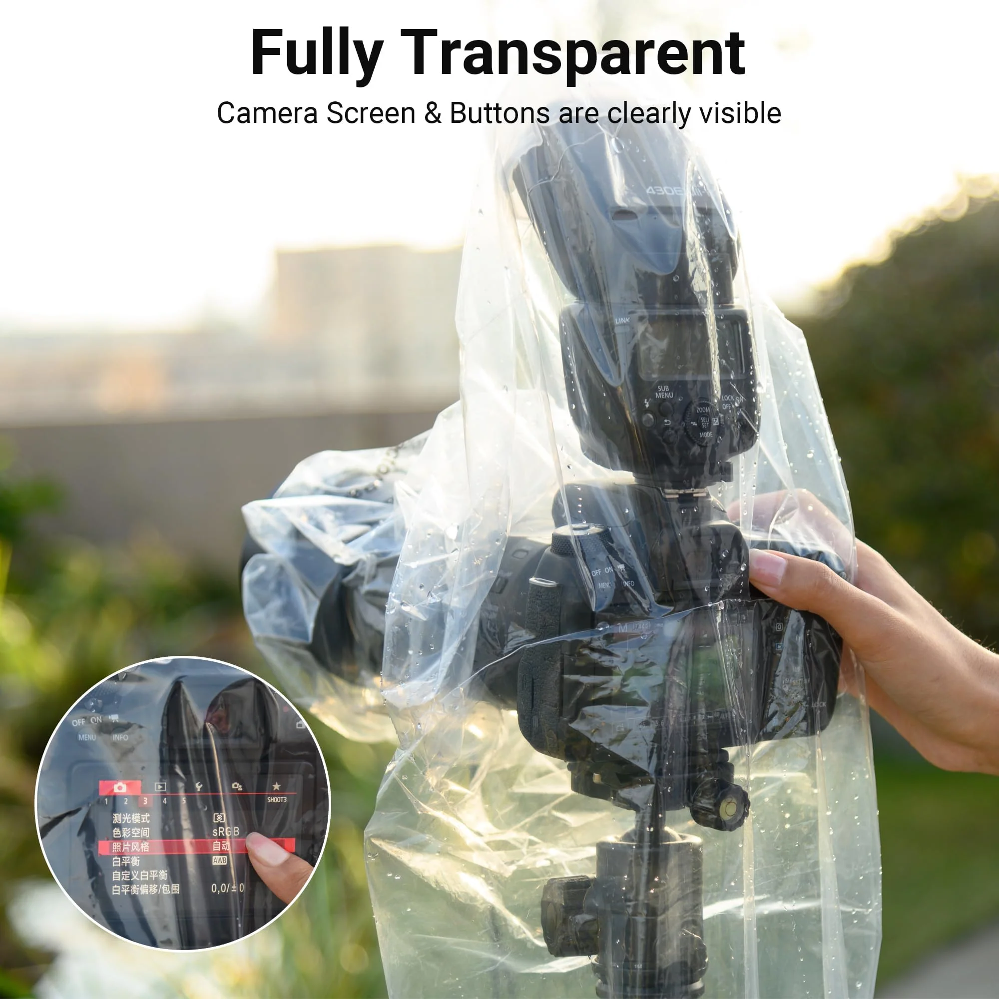 2 Pack 18" Long Camera Lens Rain Cover Raincoat with Flash Dust Sleeve Protector for Canon EOS R5 R6 Rp 5D 6D 7D 90D 80D 77D 70D Nikon Z7II Z6II Z5 Z50 D850 D810 D780 D750 D610 D500 D3500 D5600 D7500 (2 Pack)for Long Lens Camera with Flash - Image 6