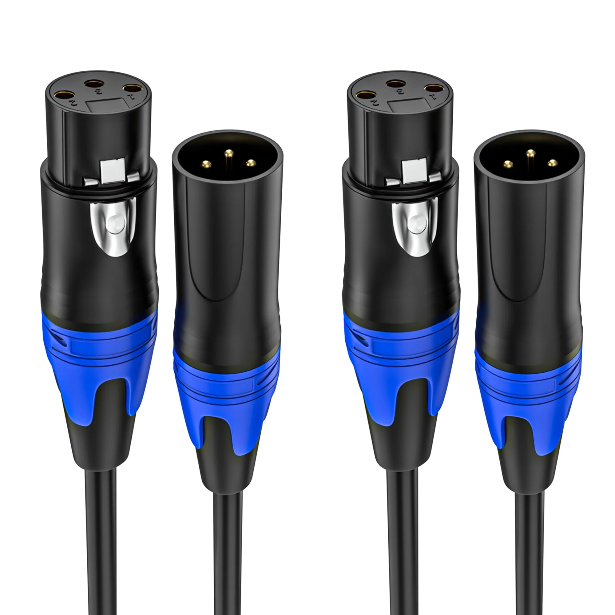 2 Pack, 25 FT XLR Male to Female Cable Professional Balanced Microphone Lead XLR Male to Female Cables, Extension Mic Cable Cord Black 2 Pack - Image 8