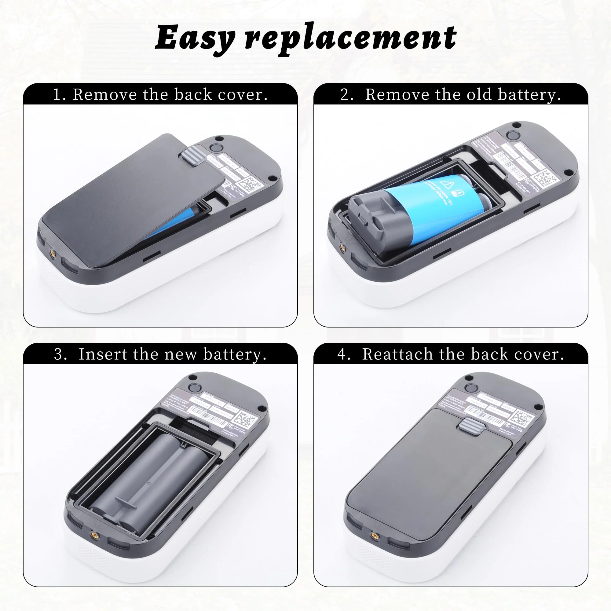 2-Pack 7000mah Battery Replacement for myQ Smart Garage Video Keypad Alarm System, Rechargeable Battery Compatible with MYQ 18650MH1-1S2P with USB-C Charging Cable, Li-ion 3.7V 25.9Wh - Image 6