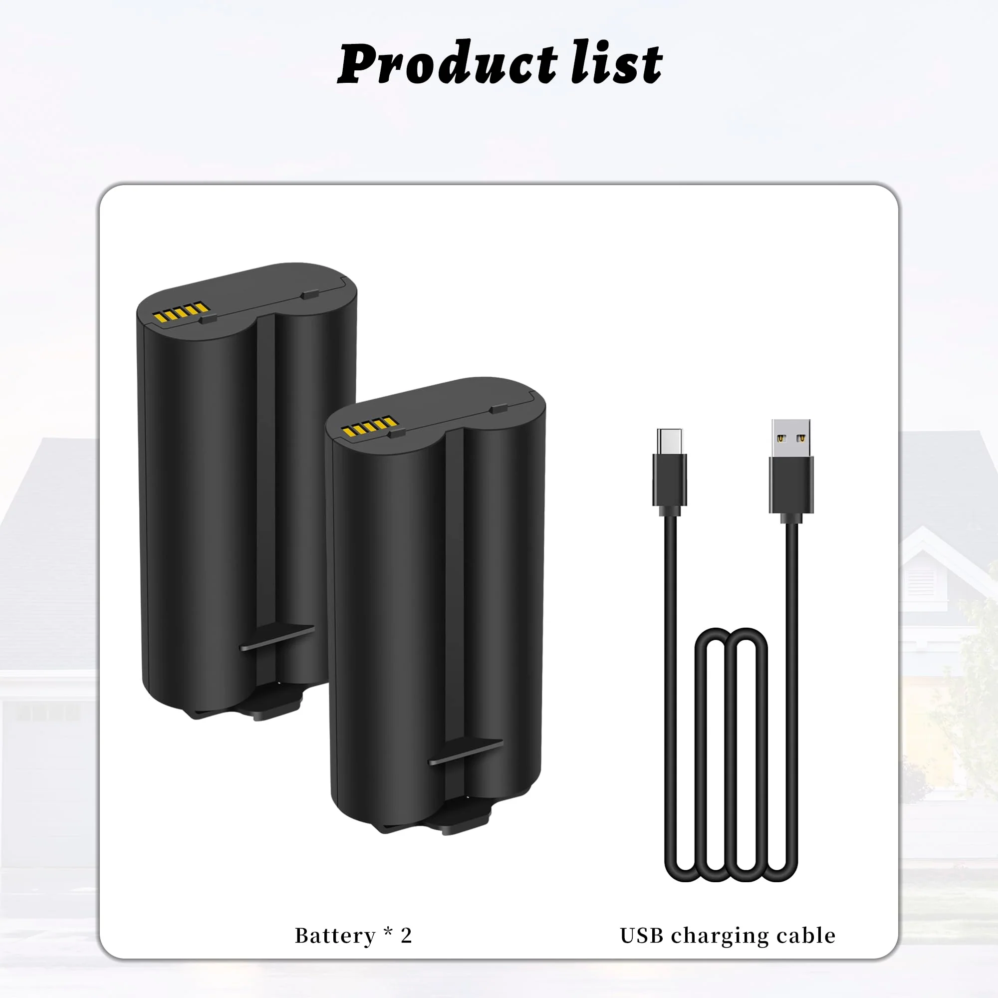 2-Pack 7000mah Battery Replacement for myQ Smart Garage Video Keypad Alarm System, Rechargeable Battery Compatible with MYQ 18650MH1-1S2P with USB-C Charging Cable, Li-ion 3.7V 25.9Wh - Image 7