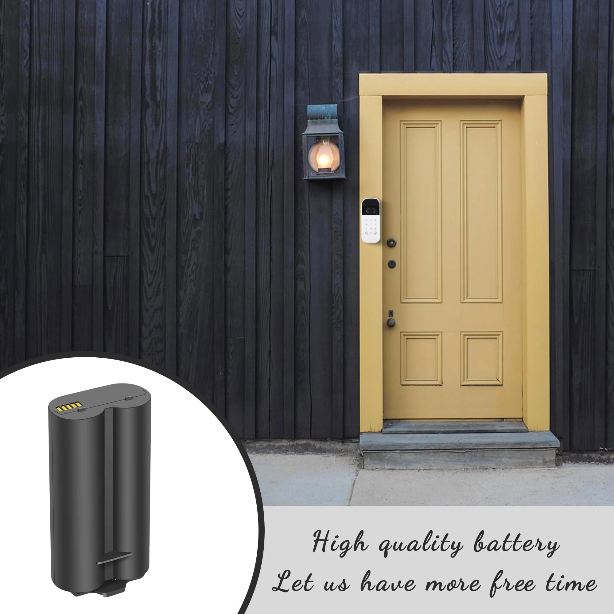 2-Pack 7000mah Battery Replacement for myQ Smart Garage Video Keypad Alarm System, Rechargeable Battery Compatible with MYQ 18650MH1-1S2P with USB-C Charging Cable, Li-ion 3.7V 25.9Wh - Image 9