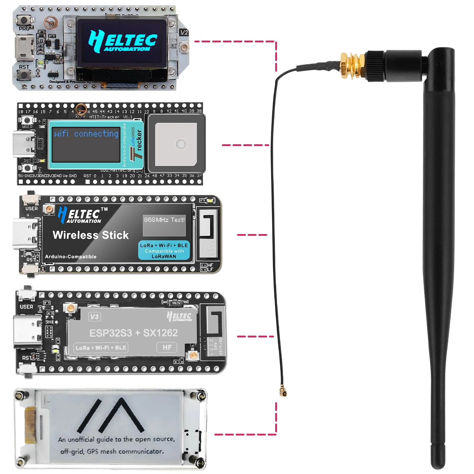 2 PACK 915MHz LORA Antenna 5DB Gain Omni SMA Male Connector + RF Antenna Adapter Cable - Image 3