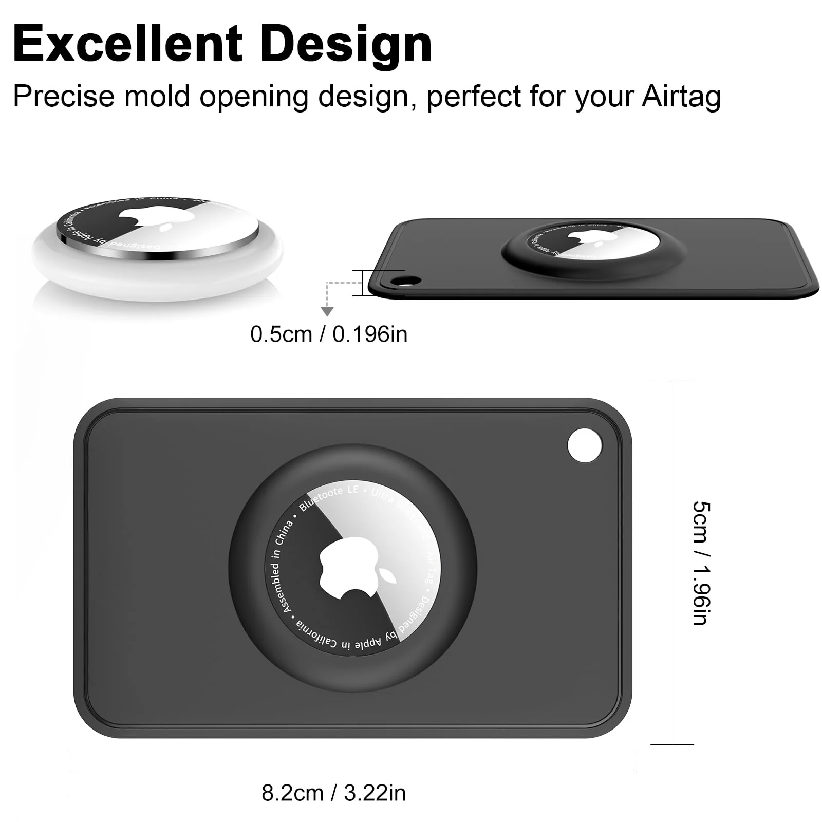 2-Pack Airtag Wallet Holder - Silicone Slim Airtag Card Holder for Apple Airtag - Ultra-Thin Air Tag Cardholder for Purses, Handbags, Backpack Wallets & Clutch Bags Black - Image 7